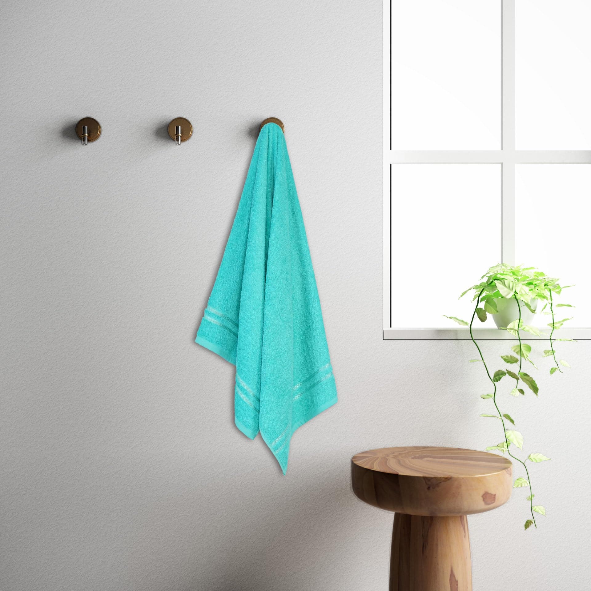 Welspun 100% Cotton Quick Dry Bath Towel | High Absorbency Super Soft, Fast Drying Towels for Bath | 380 GSM Large Size 1 Piece Bath Towel for Men and Women | Sized 70cm X 137cm Sea Green
