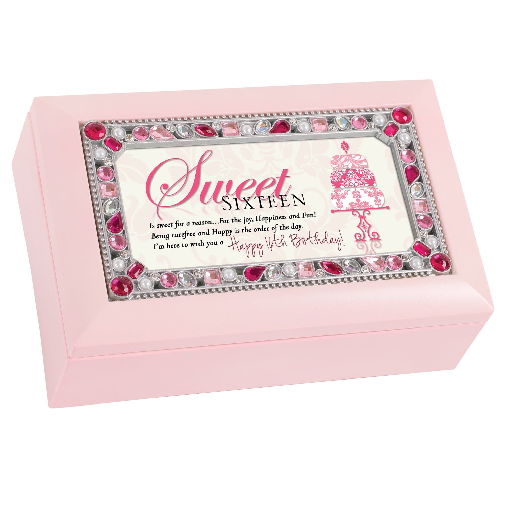 Cottage Garden Sweet Sixteen Joy Happiness Fun Matte Pink Jewelry Music Box Plays You Light Up My Life
