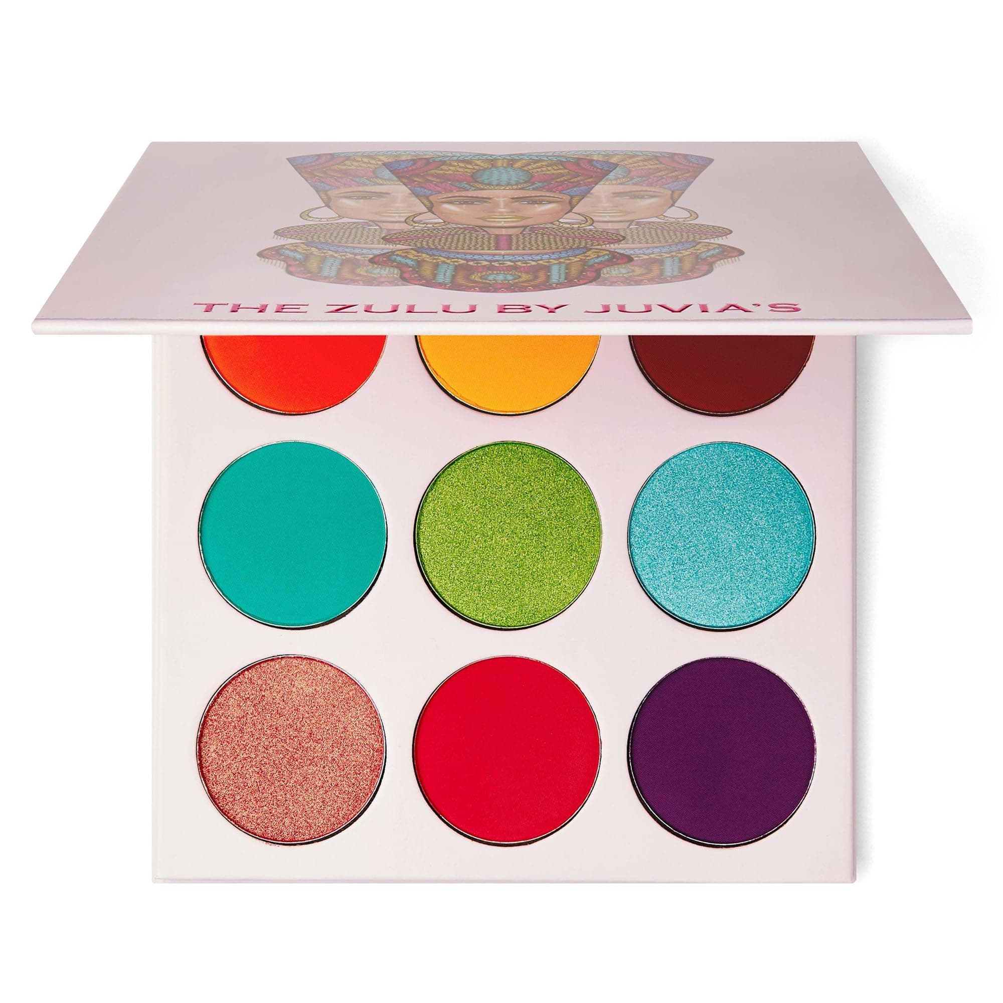 Palette The Zulu - Turquoise, Red, Purple, Shades of 9, Colorful, Vivid, Vibrant Palette, Pigmented Makeup Palette Color & Shine