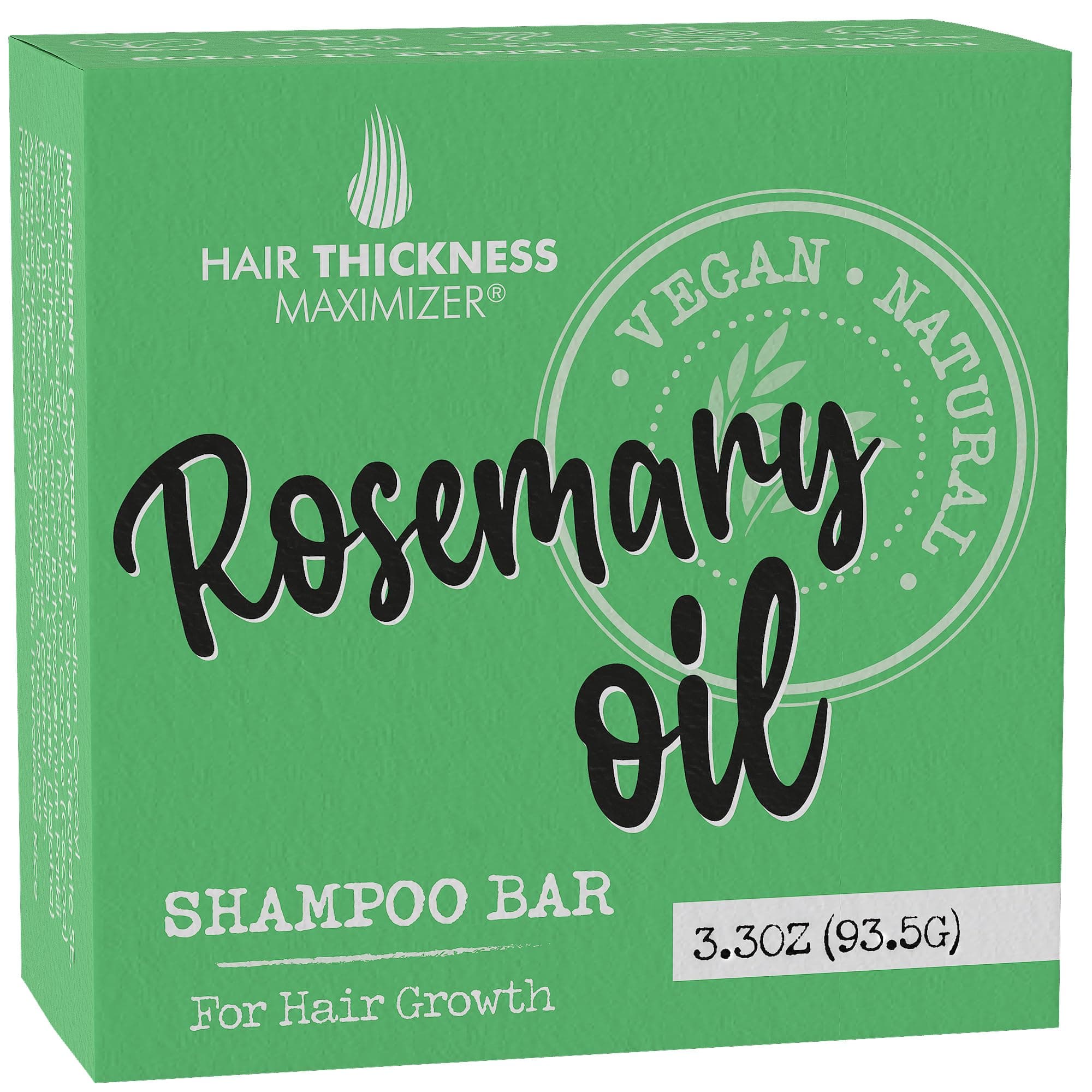 Rosemary Oil for Hair Growth Shampoo Bar. Eco-Friendly,No Harsh Chemicals, Color Safe, pH Balanced. Solid Shampoo Bar Equal to 3 Liquid Bottles. Zero Plastic, USA Made, Strengthening & Dry Hair Relief