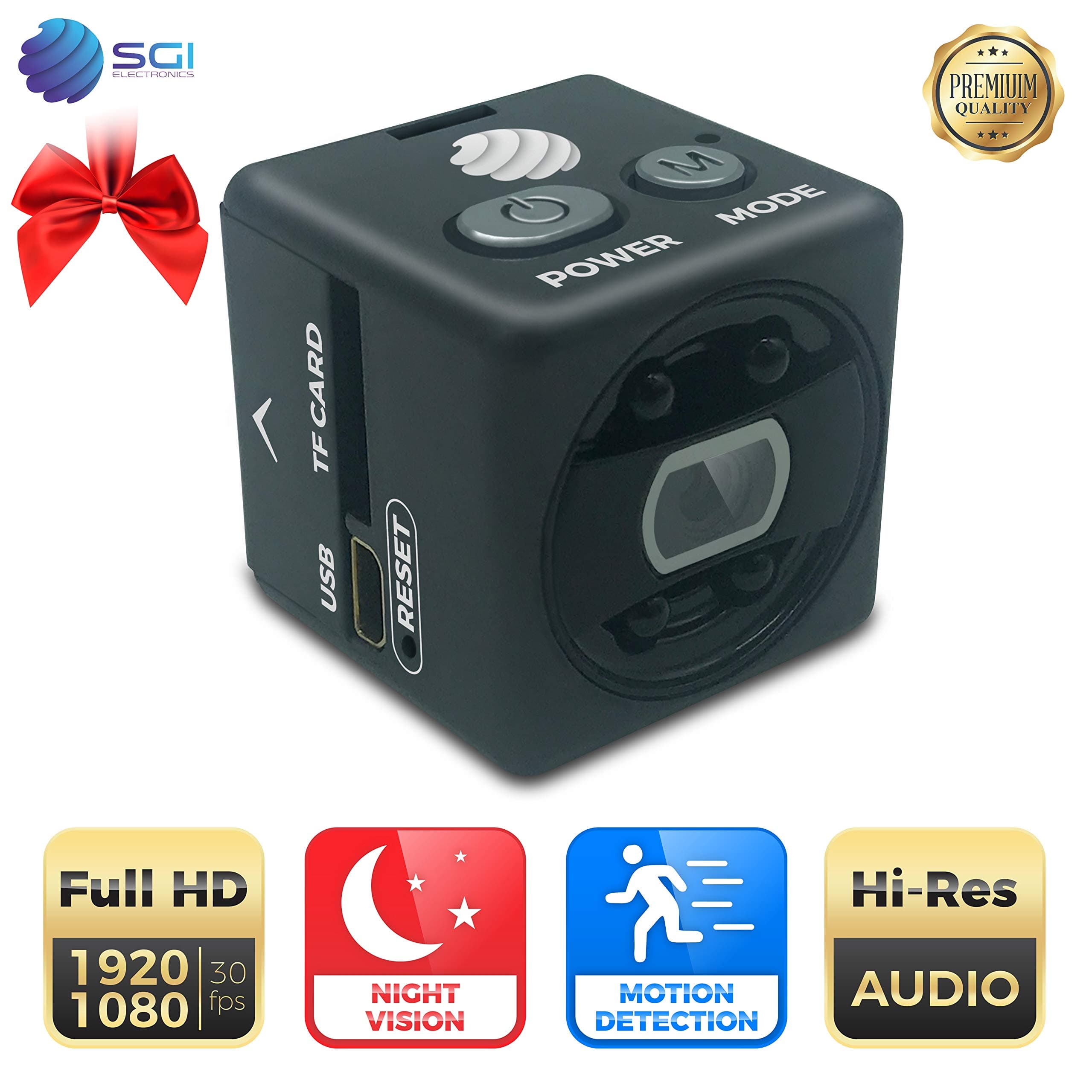 Mini Hidden Camera – Magnetic Portable Body Spy Cam for Home Security with Night Vision - Motion Detection Functions and High Clarity Audio Recording