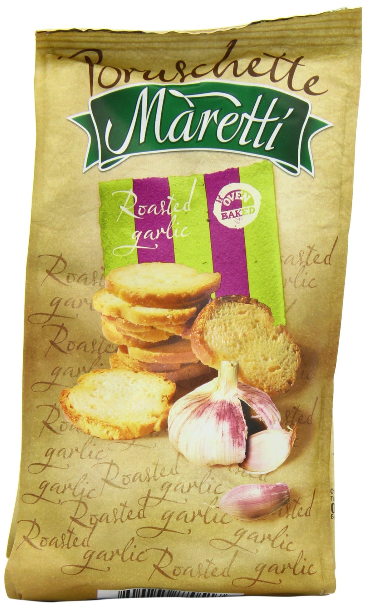 Maretti Bruschette Roasted Garlic Baked Bread Snack 70 g (Pack of 14)