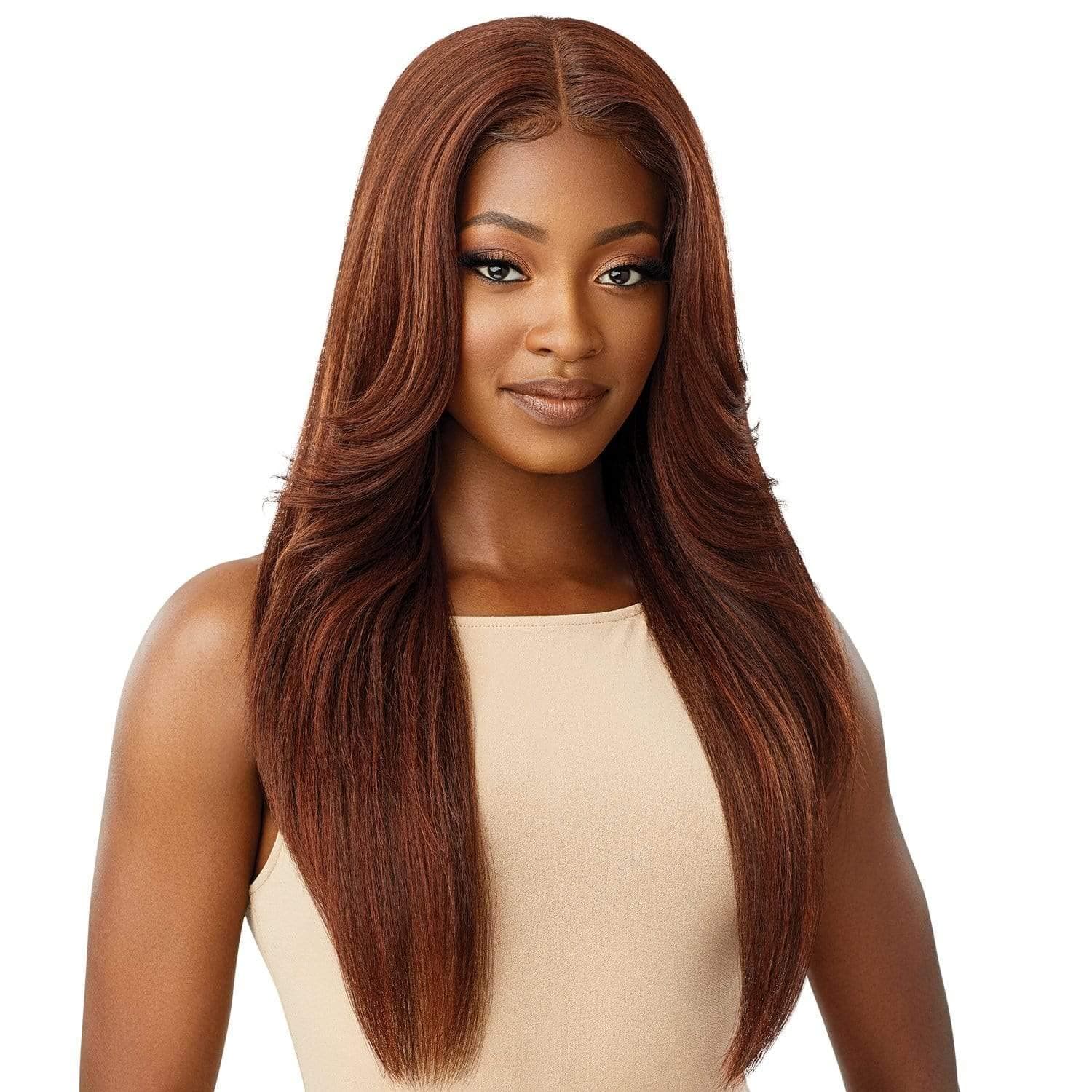OutreSynthetic Pre-Plucked HD Transparent Lace Front Wig- KIMORA (1 Jet Black)