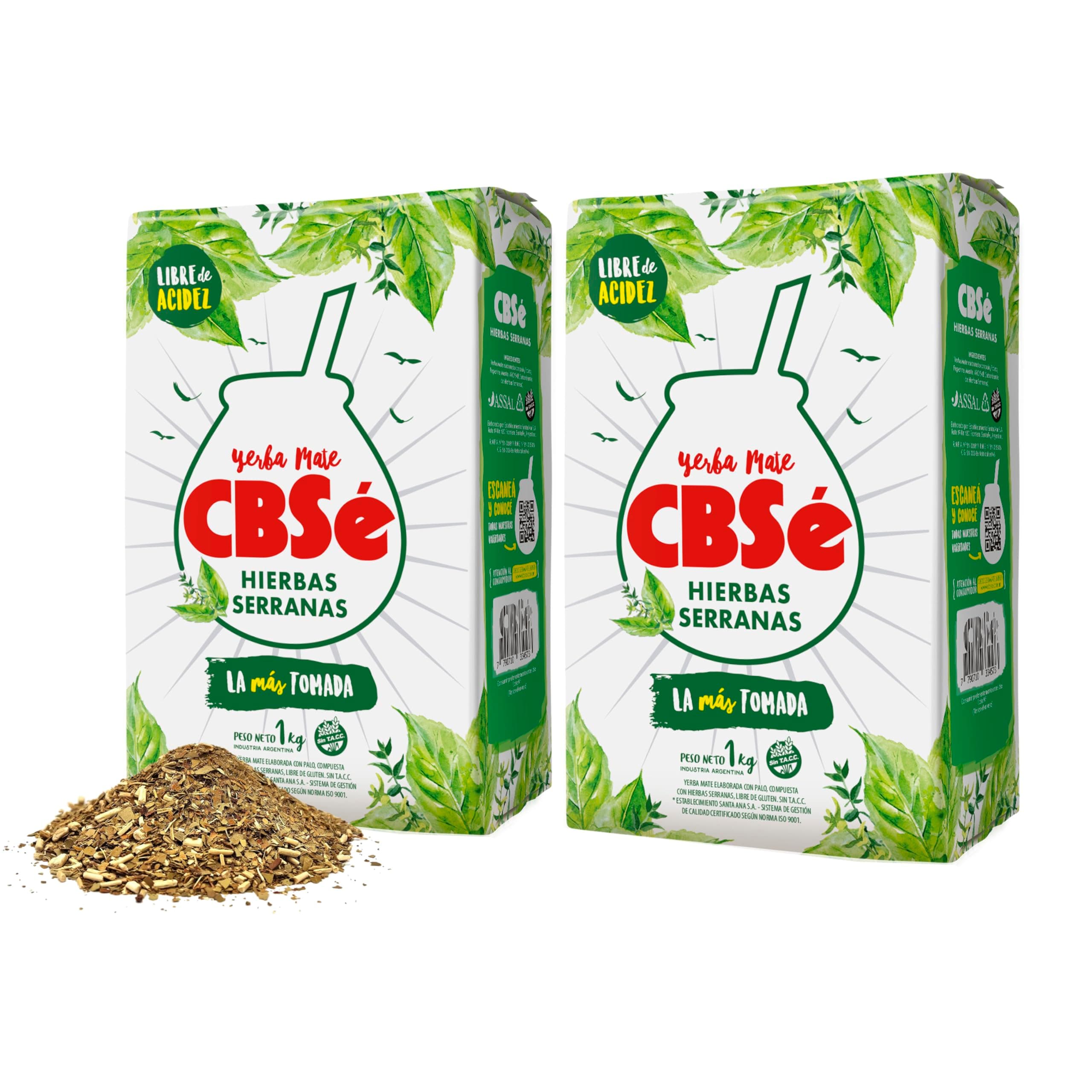 CBSe Hierbas Serranas Yerba Mate Herbal Tea – Loose Leaf, Mountain Herb Blend with Pennyroyal, Peppermint & Mint, Authentic Argentinean Flavor - 2.2 Lbs -1kg. (Pack of 2)