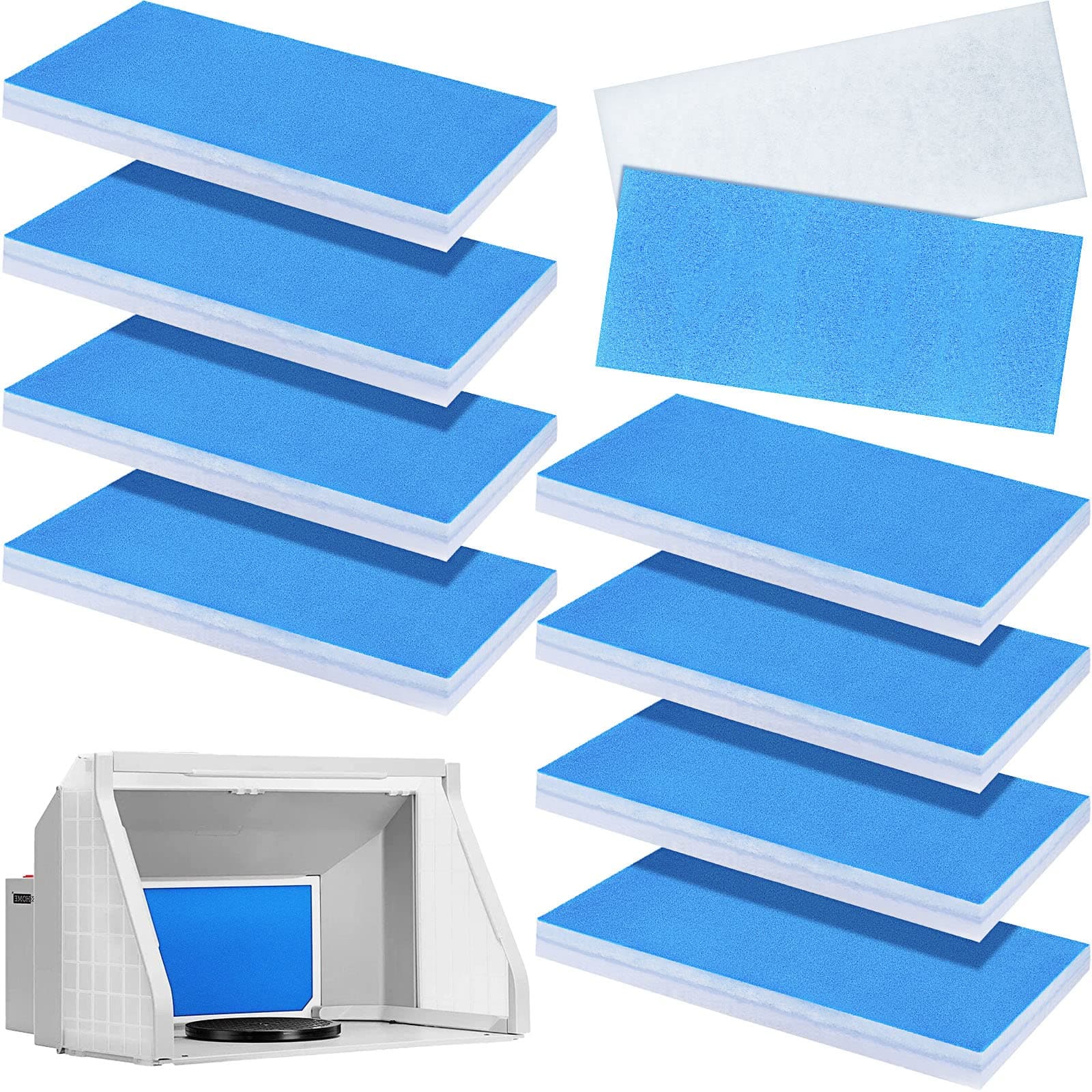 Nuenen 8 Pieces Paint Booth Filter Airbrush Booth Filter Spray Airbrush Spray Exhaust Replace Paints Filters Double-Layer for Painting Craft Tents System Project