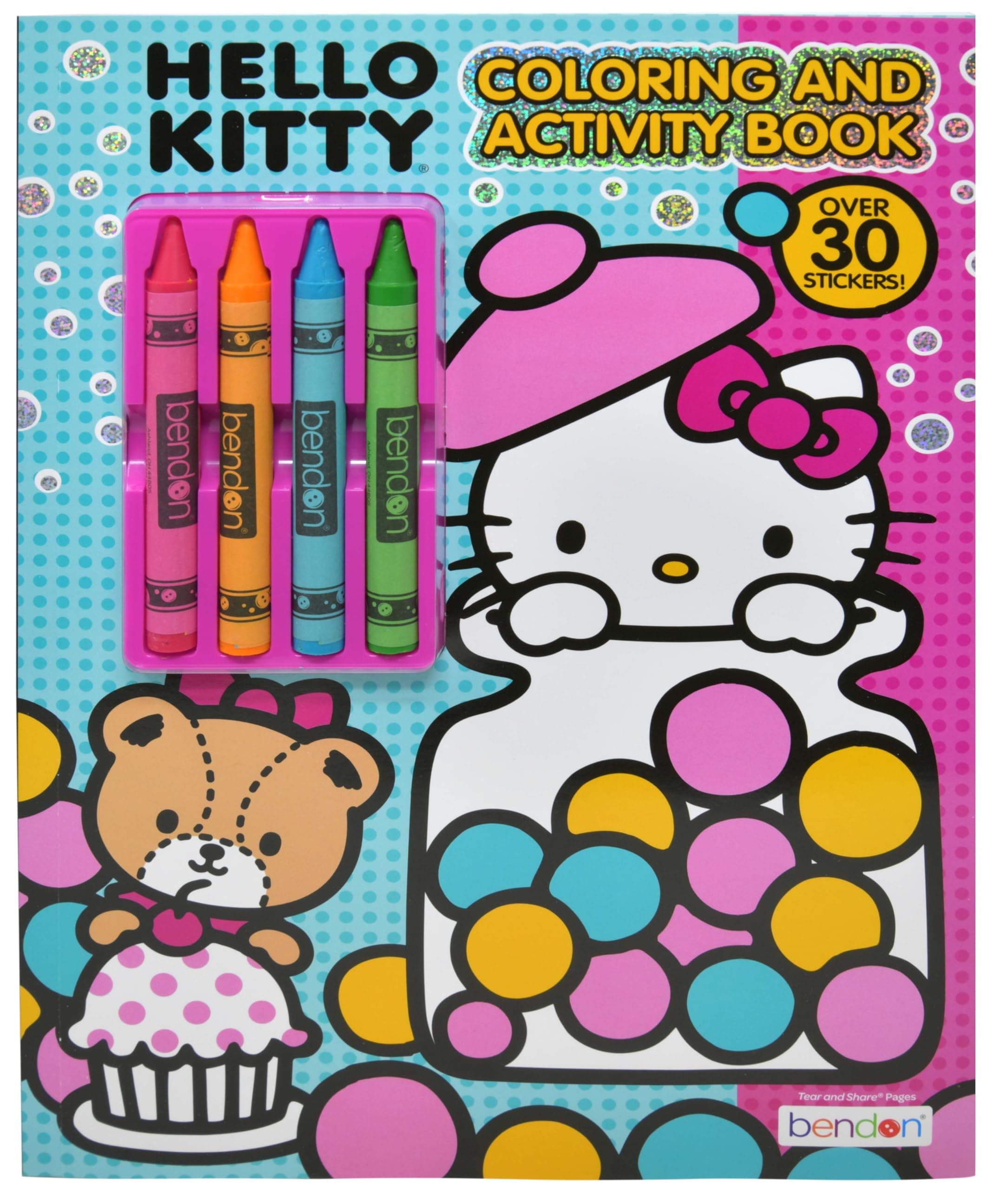 Hello Kitty Coloring Book | Hello Kitty Activity Book with 4 Crayons | Kawaii Kitty | 30 Stickers | Officially Licensed
