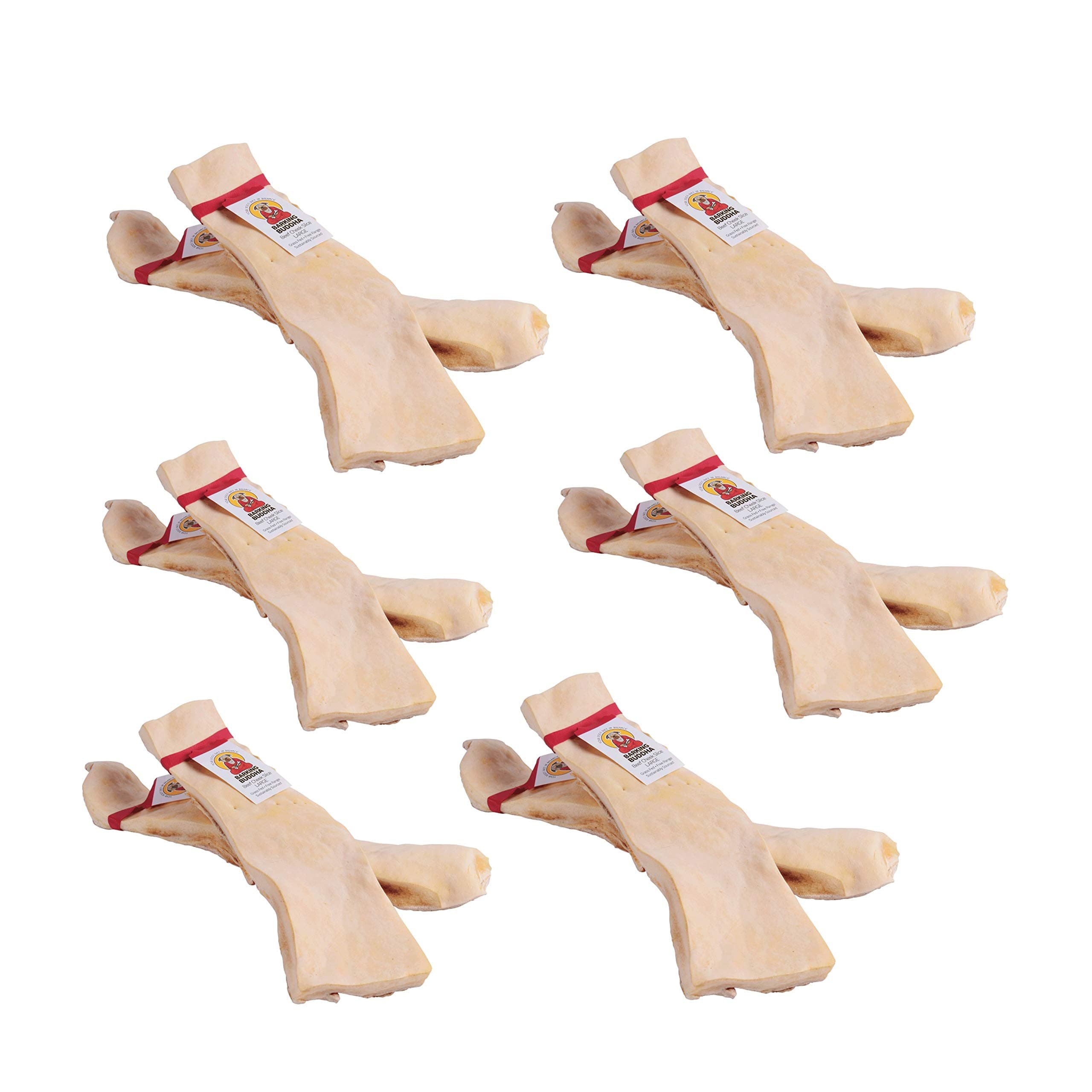 Beef Cheek Slices - Extra Thick - All Natural - No Additives Gluten Free - Premium Dog Chews | Large 10" - 12 | 12 Pack