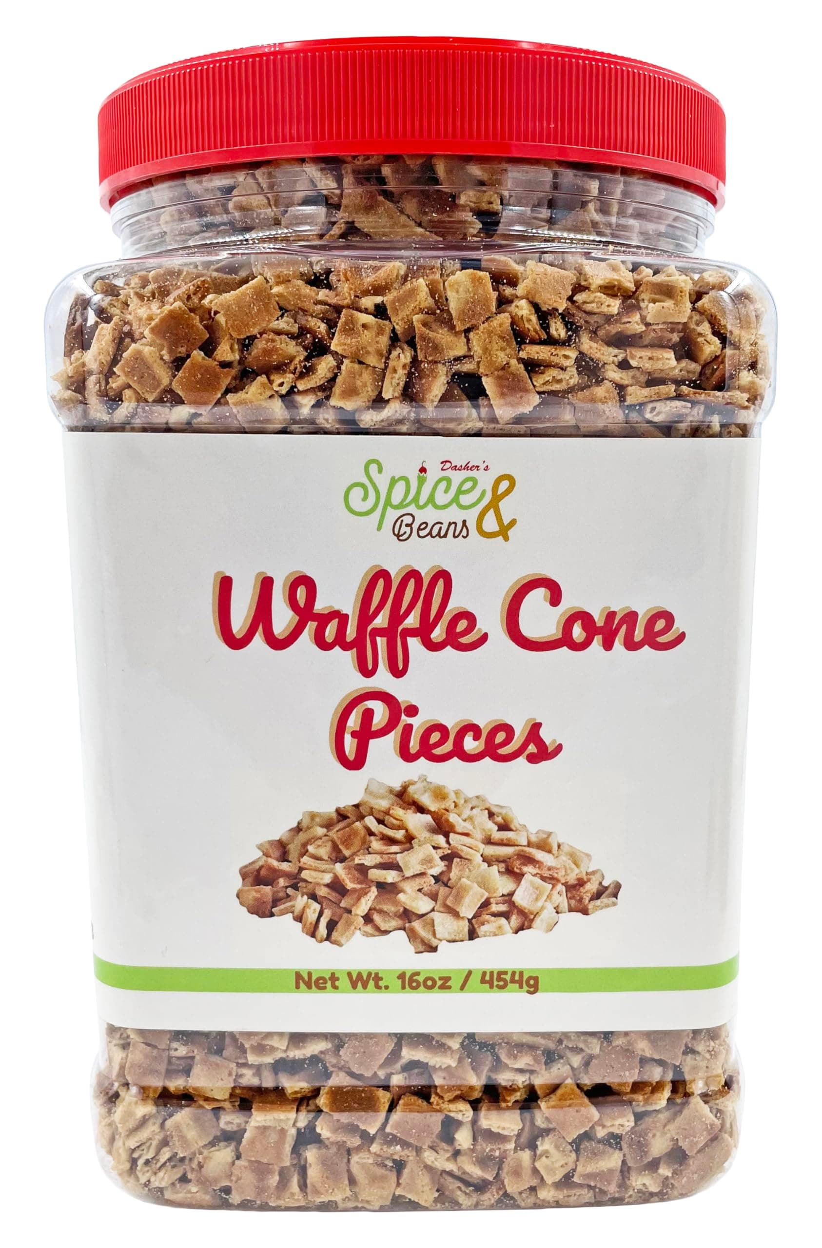 Waffle Cone Pieces | Ice Cream Topping & Dessert Decoration | by Dasher's Spice & Beans | 1 lb.