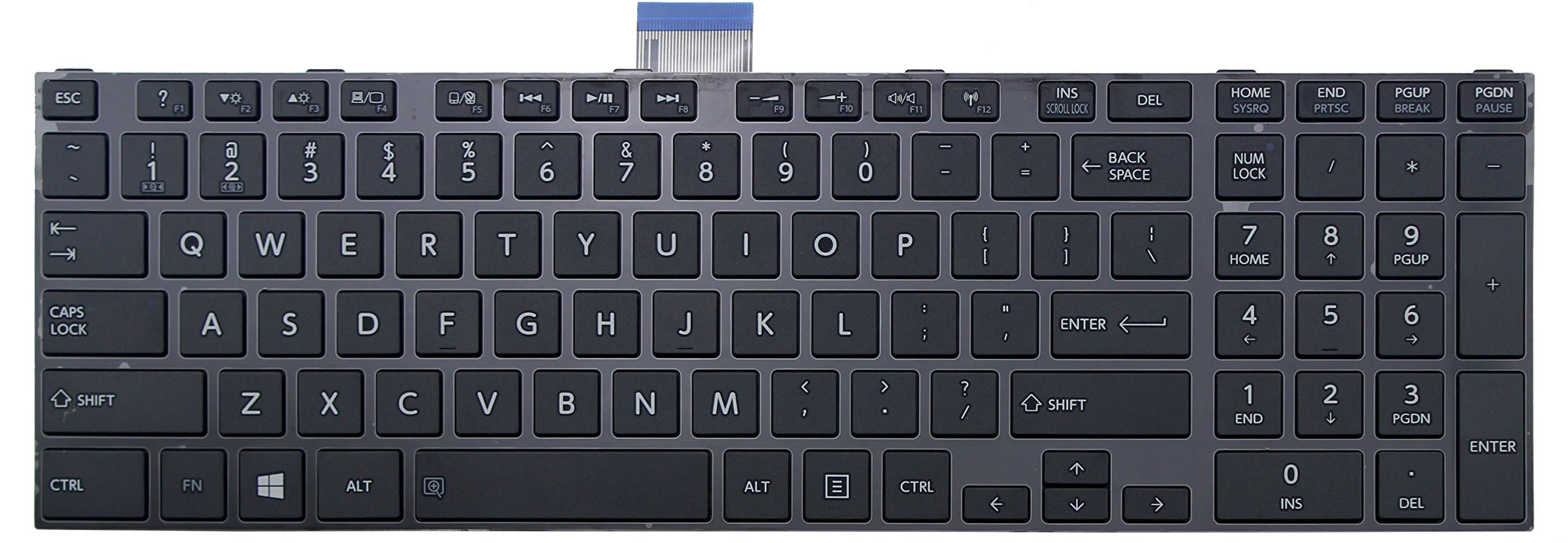CHNASAWE US Chiclet Keyboard Compatible With Toshiba PN: 0KN0-ZW1US23 9Z.N7USU.A01 NSK-TVASU 01 H000045510