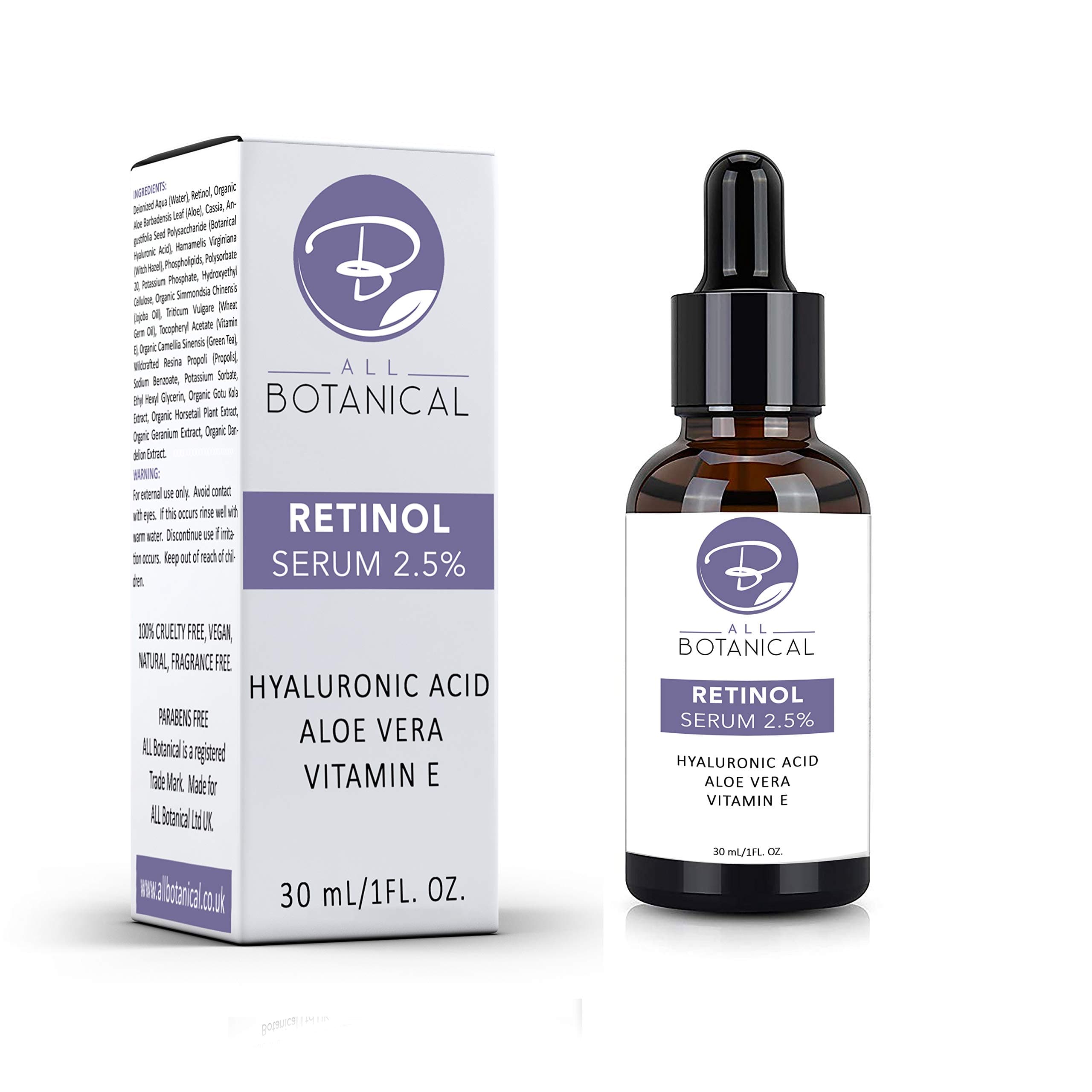 Retinol Serum - High Strength 2.5% Retinol, Hyaluronic Acid, Vitamin E, Green Tea and More, Anti Aging Facial Serum for Skin Repair,Fine Line and Wrinkles, Hydrate & Brighten your look!