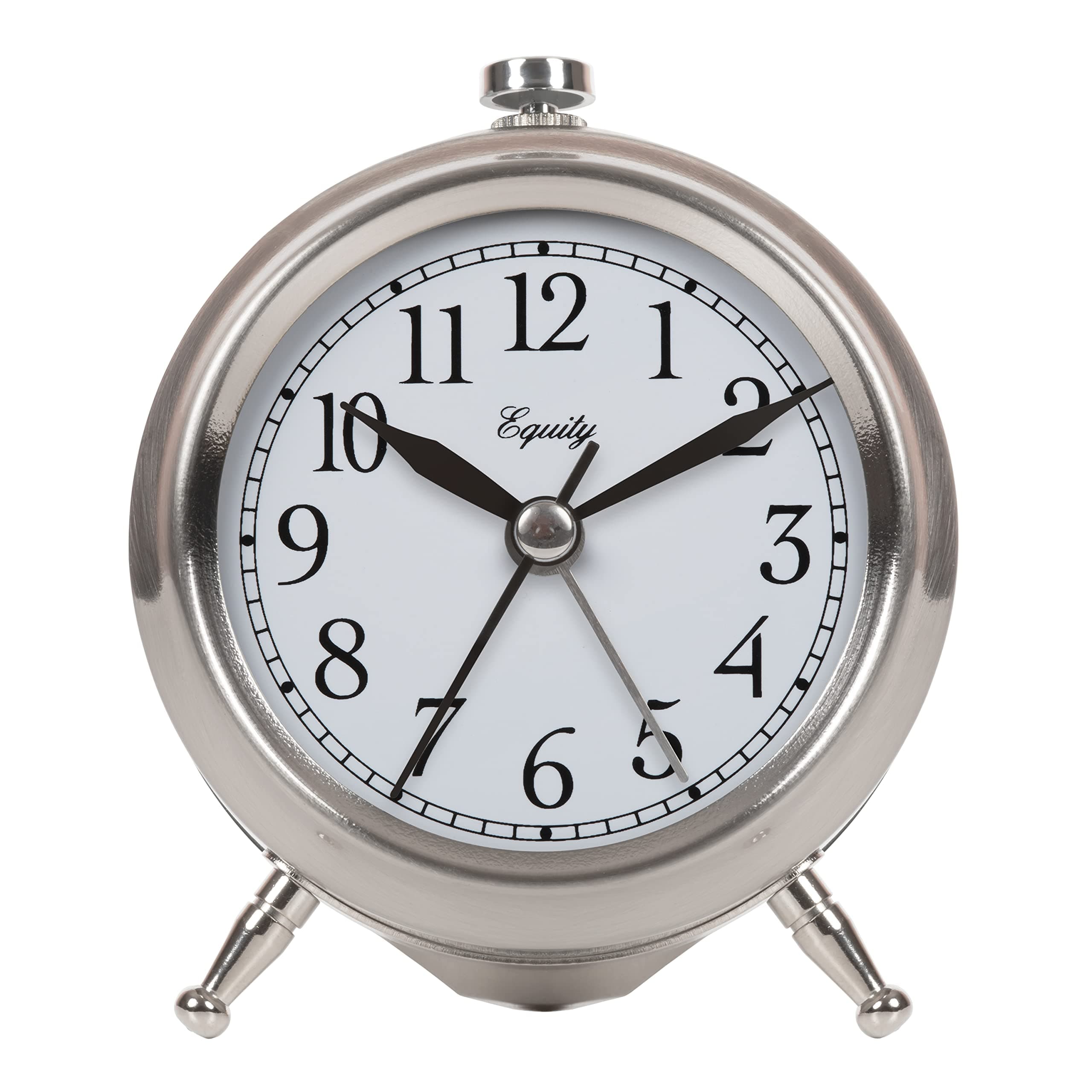 Equity by La Crosse 25655 Small Silver Metal Alarm Clock