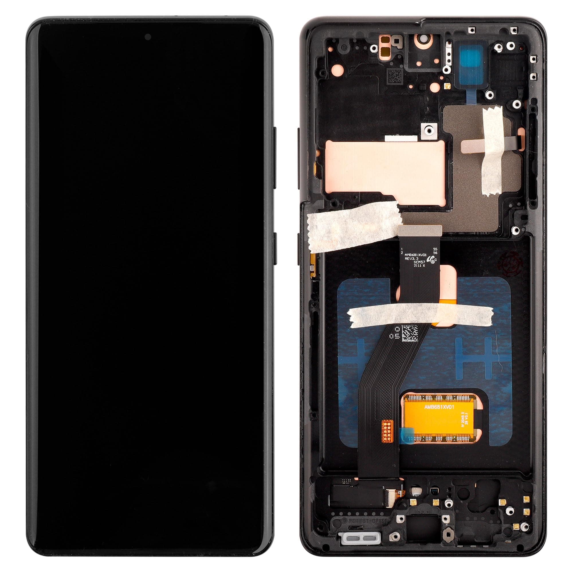 OLED Digital Display Replacement Compatible with for Samsung Galaxy S21 Ultra 5G G998 G998B G998U (Black with Frame) LCD Display Touch Screen Digitizer Assembly with Repair Tools-6.8inch