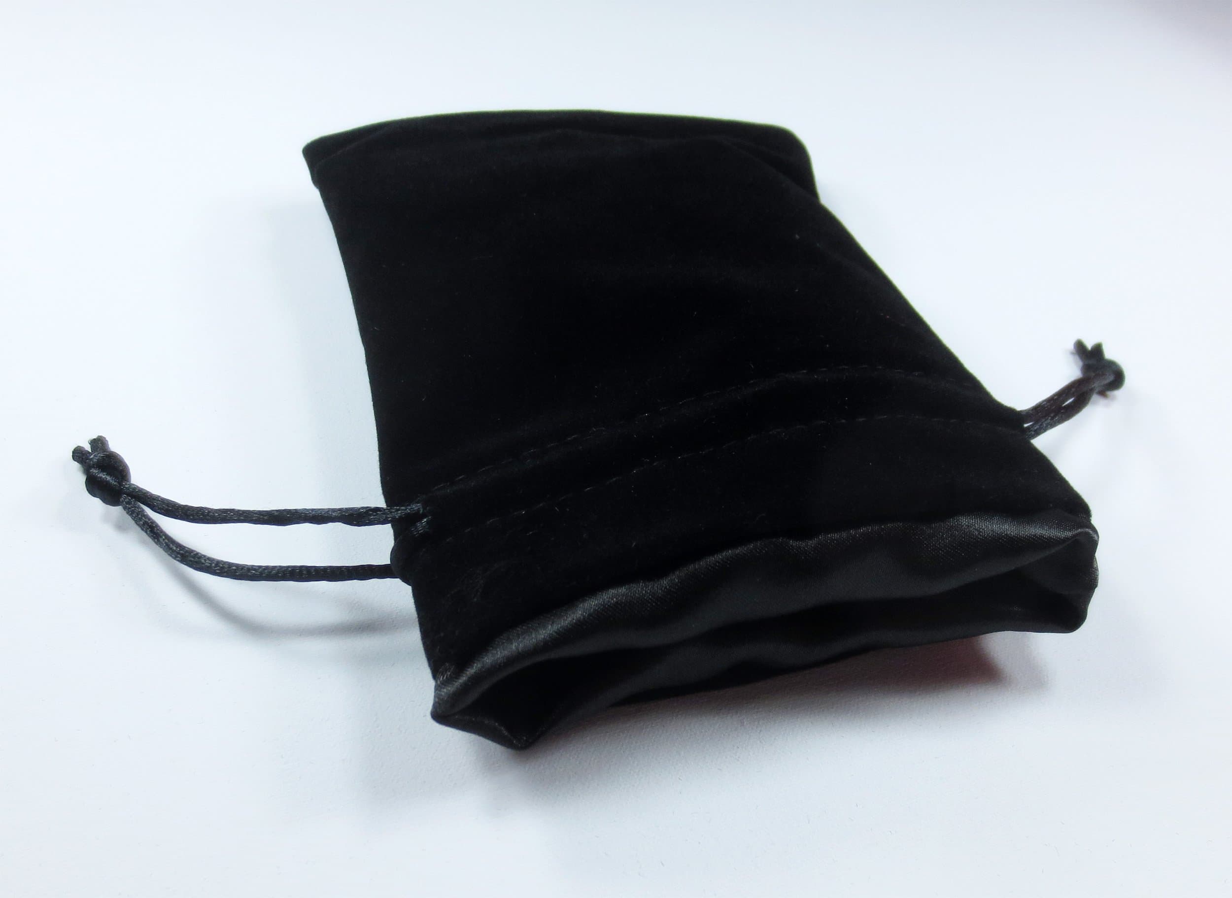 4x5 The Black Void Premium Black Velvet Dice Bag with Strong Black Satin Lining (Dice Bag Capacity is 5 Sets / 35 Dice)