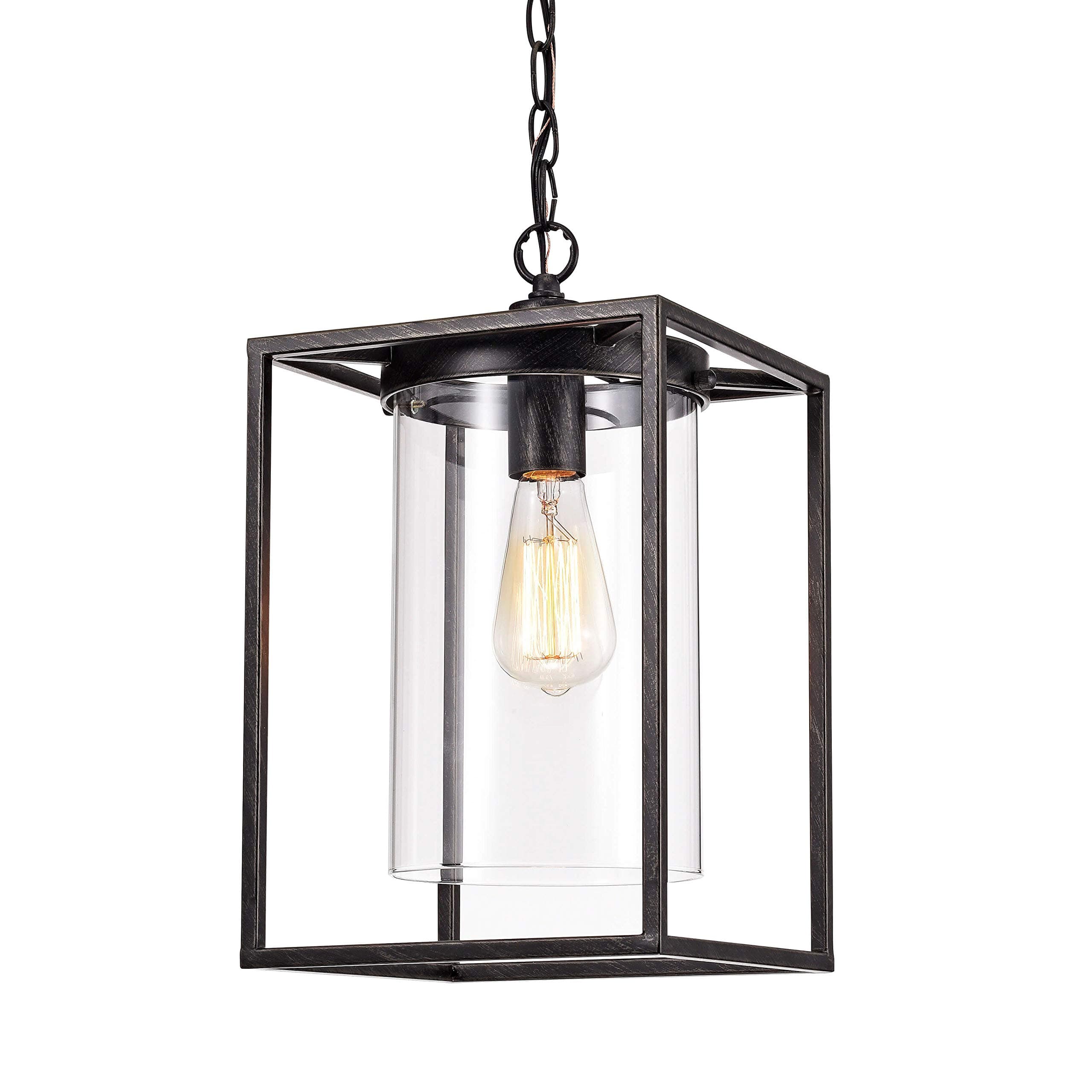 La Pedriza Antique Black Finish Glass Chandelier