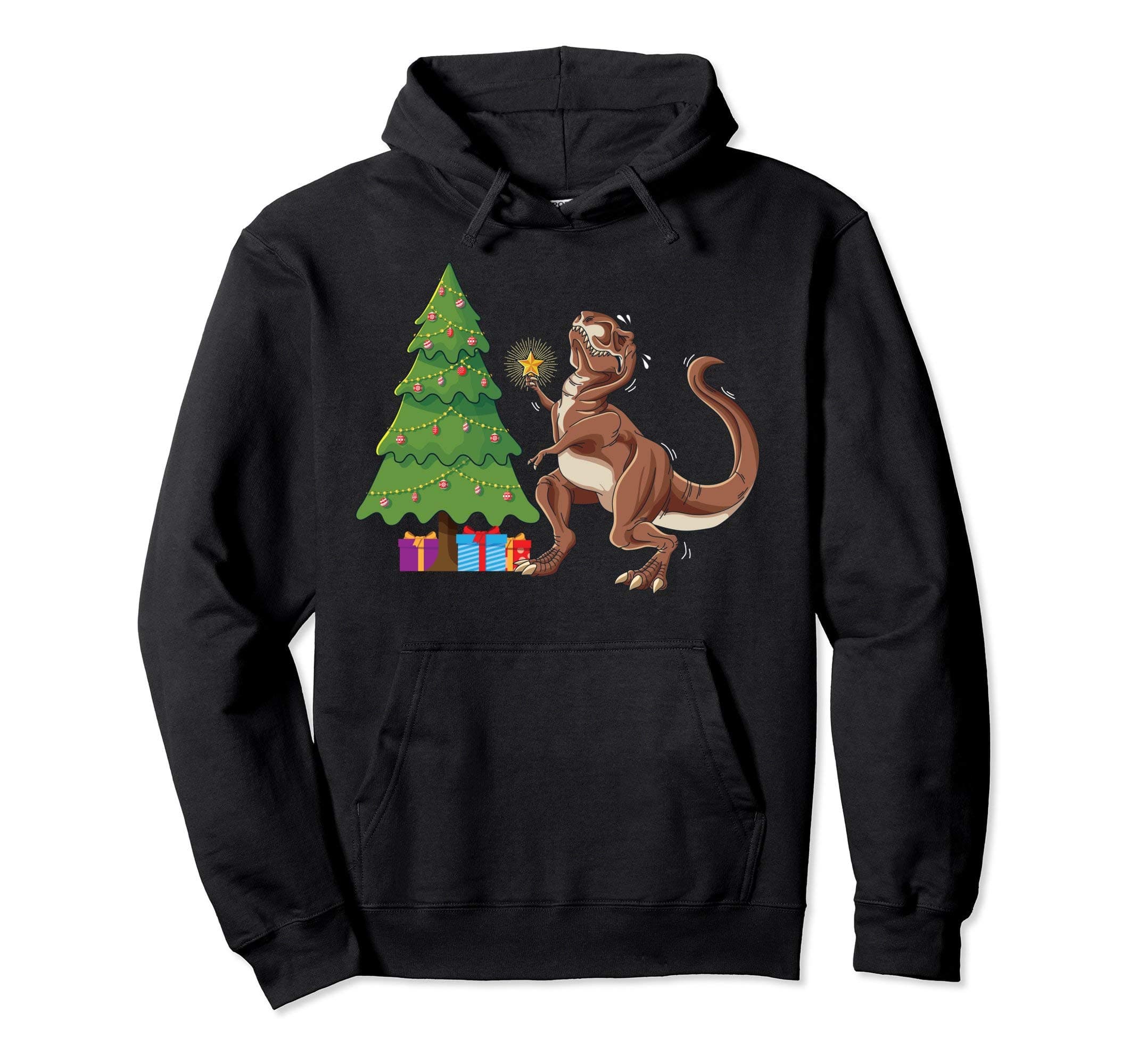 Funny T-Rex Christmas Tree Topper Hoodie