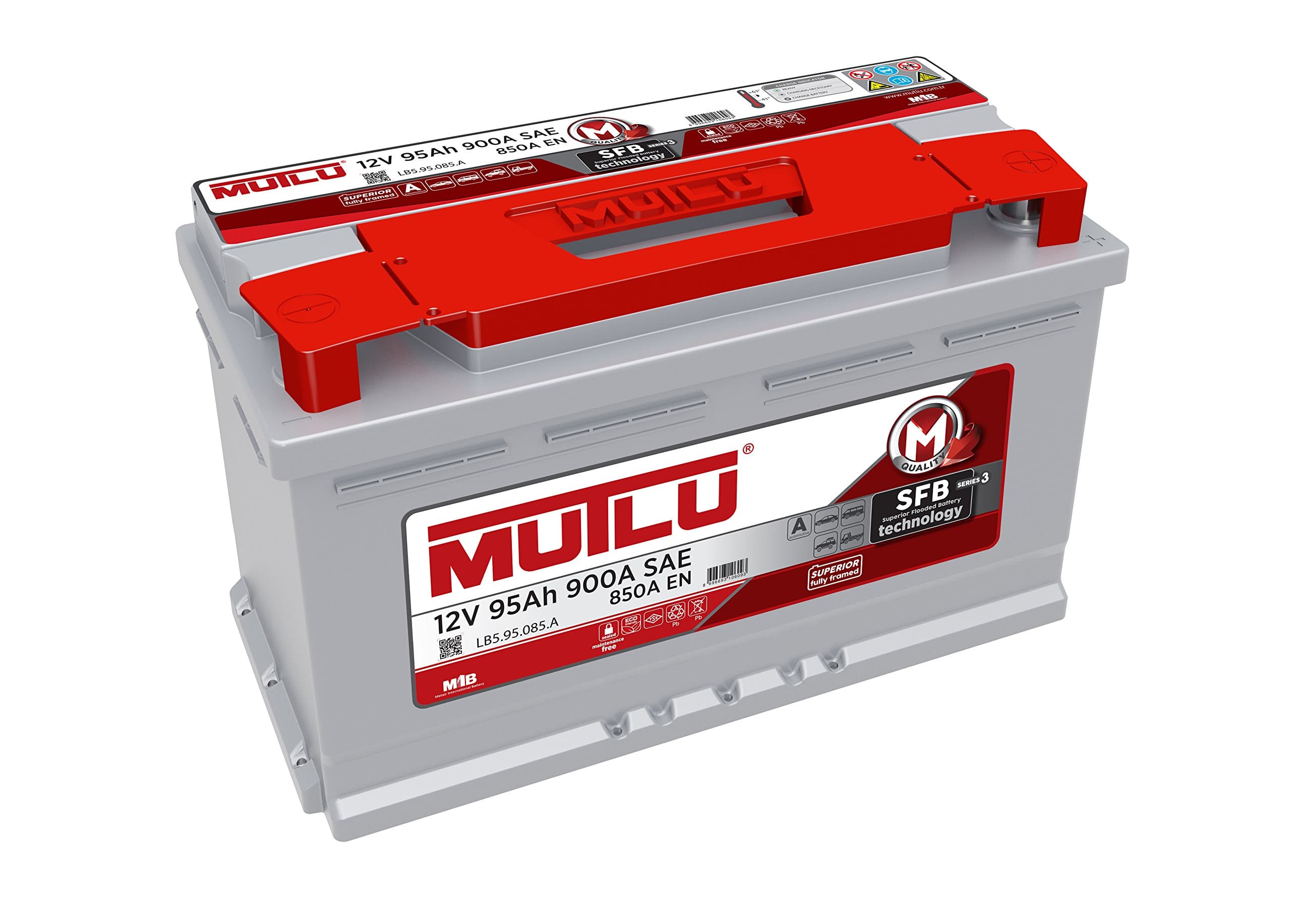 Mutlu 017 Series 3 Car Battery 12V 95Ah 900A (SAE) 850A (EN)