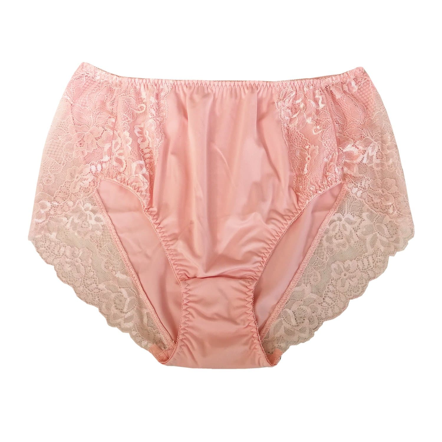 Women's Plus Size Briefs Hi Cut Full Brief Panty Lace Trimmed Milk Protein Fiber Underwear