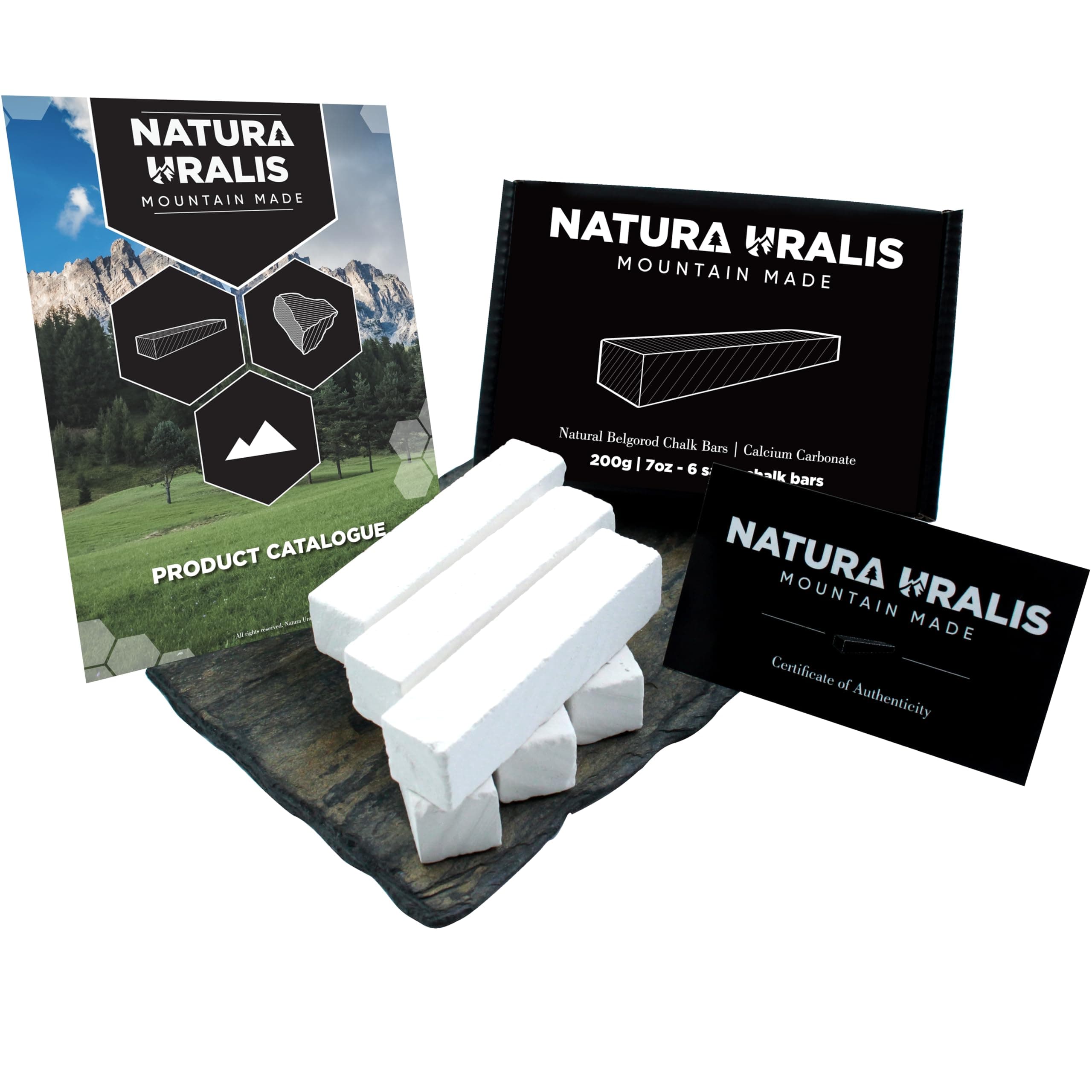 Premium Belgorod Sawn Chalk | 7 oz of White Chalk Bars - Amazing Crunch, Satisfying Earthy, Velvety and Firm Texture, ASMR Sensation, Natural Calcium Carbonate - 6 Sticks