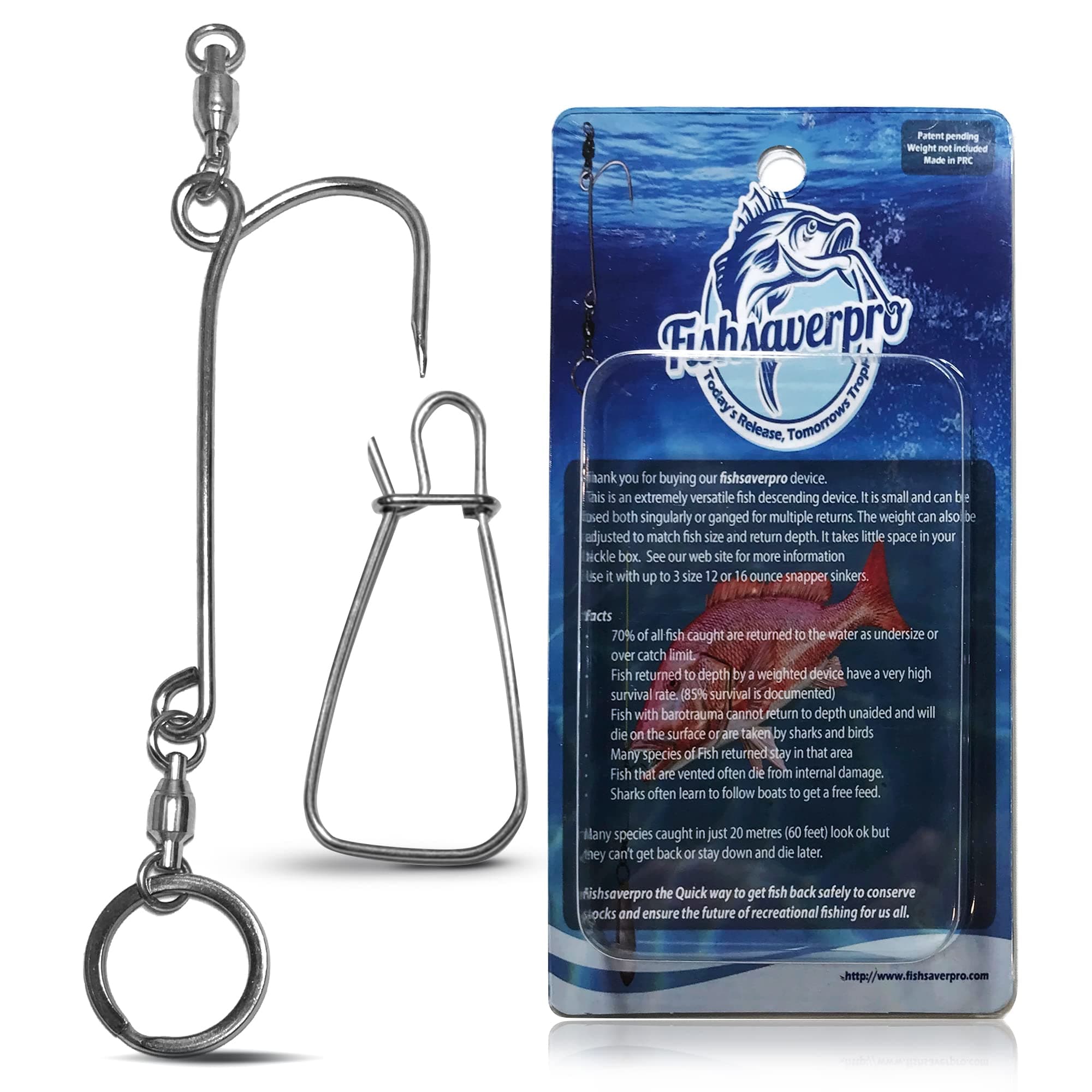 fish descending return device - Compact & reliable release device built for long life. No mechanical release to fail. Great for red snapper. Unlike fish venting tools fully NOAA compliant