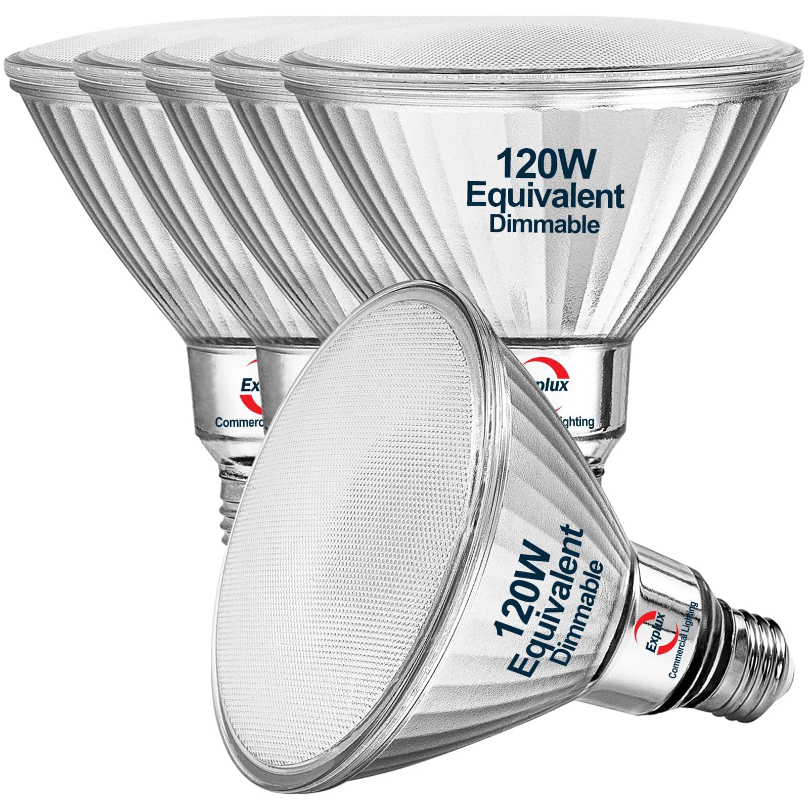 Explux Commercial-Grade LED PAR38, 120W Equivalent, 1350 Lumens, 40000 Hours, Classic Full Glass Flood Light Bulbs, Dimmable, Waterproof & Anti-Ageing, Soft White 2700K Spotlight, 6-Pack