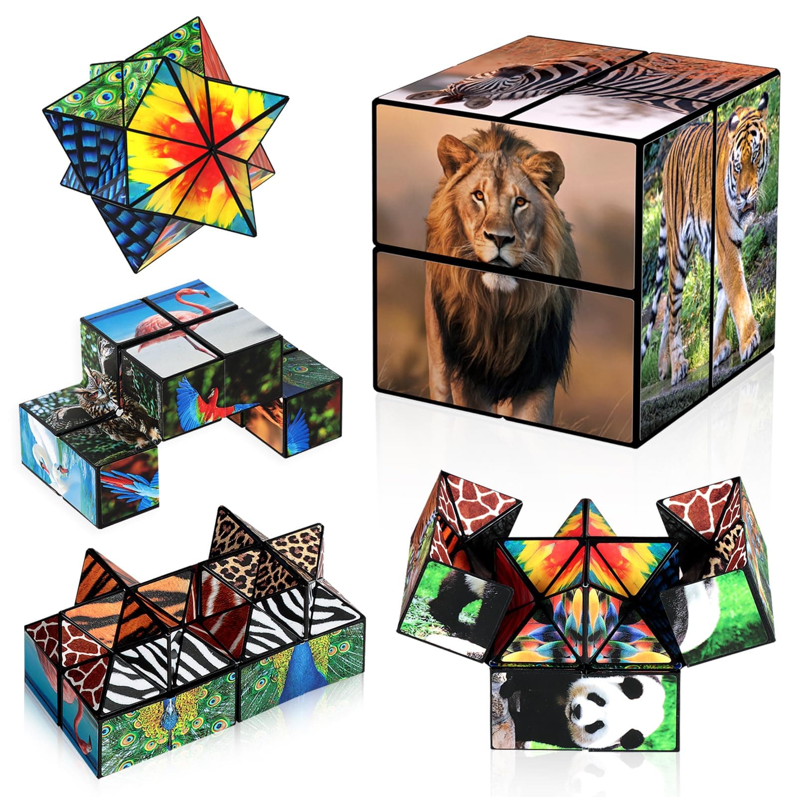 - 2 in 1 Star Cube Magic Cube Set, Fidget Toy for Kids, Animal Toys for Ages 8-13, Travel Yoshimoto Cube for 6 7 8 9 10 11 Year-Old Boy Girls Gifts
