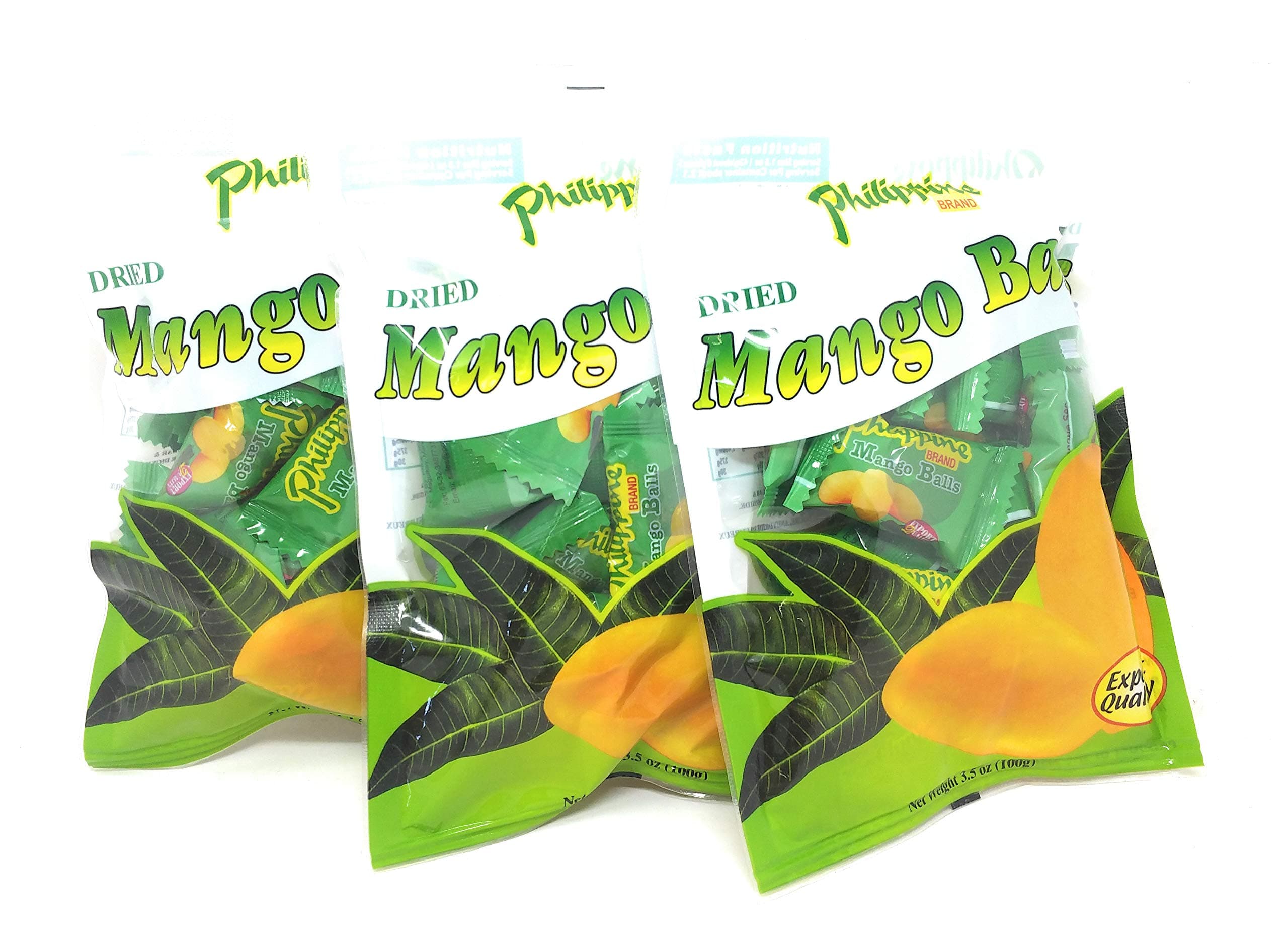 Philippine BrandDried Mango Balls, 3.5oz (100g), 3 Pack