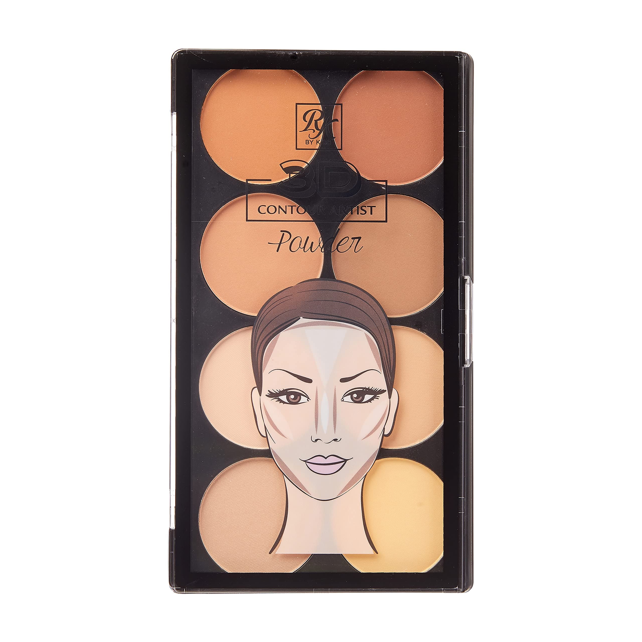Flawless Finish with 3D Contour Powder Makeup Palette - Multiple Contouring Options, Easy Blending, Long-lasting formula, Sculpt &Highlighting, Professional finish (Light Medium)