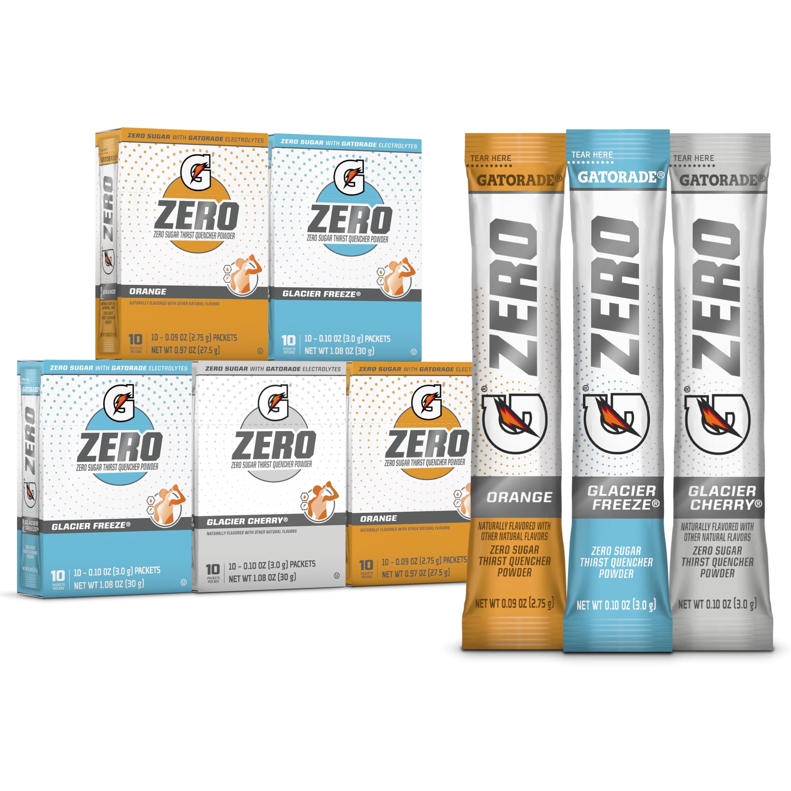 Zero Powder, 3 Flavor Variety Pack, 50 Count