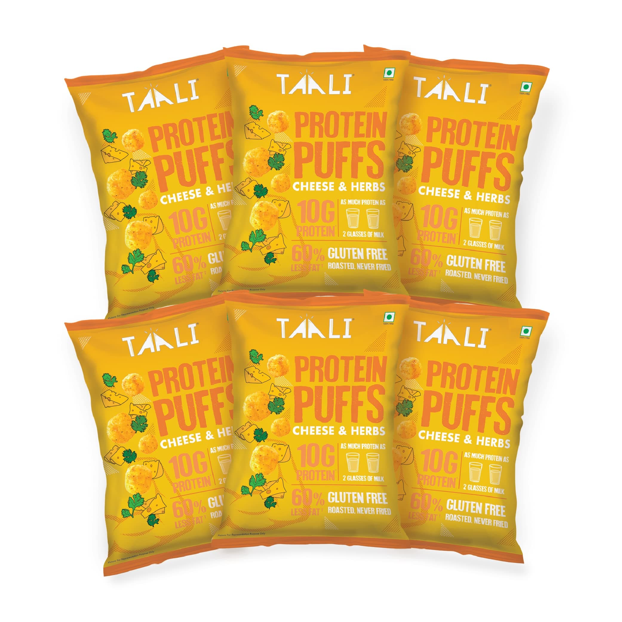 Taali Protein Puffs Cheese & Herbs 60g Pack of 6
