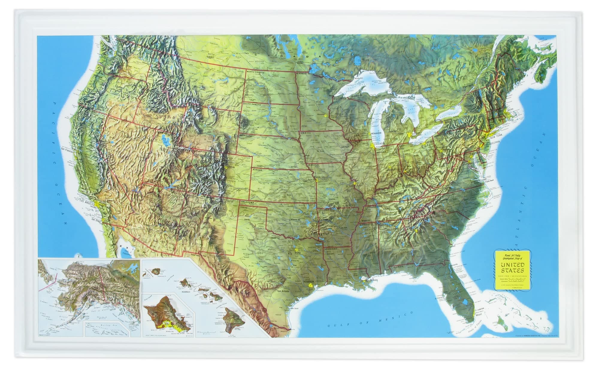 HUBBARD SCIENTIFICAMERICAN EDUCATIONAL PROD 432 - United States Relief Map - United States Relief Map - Each
