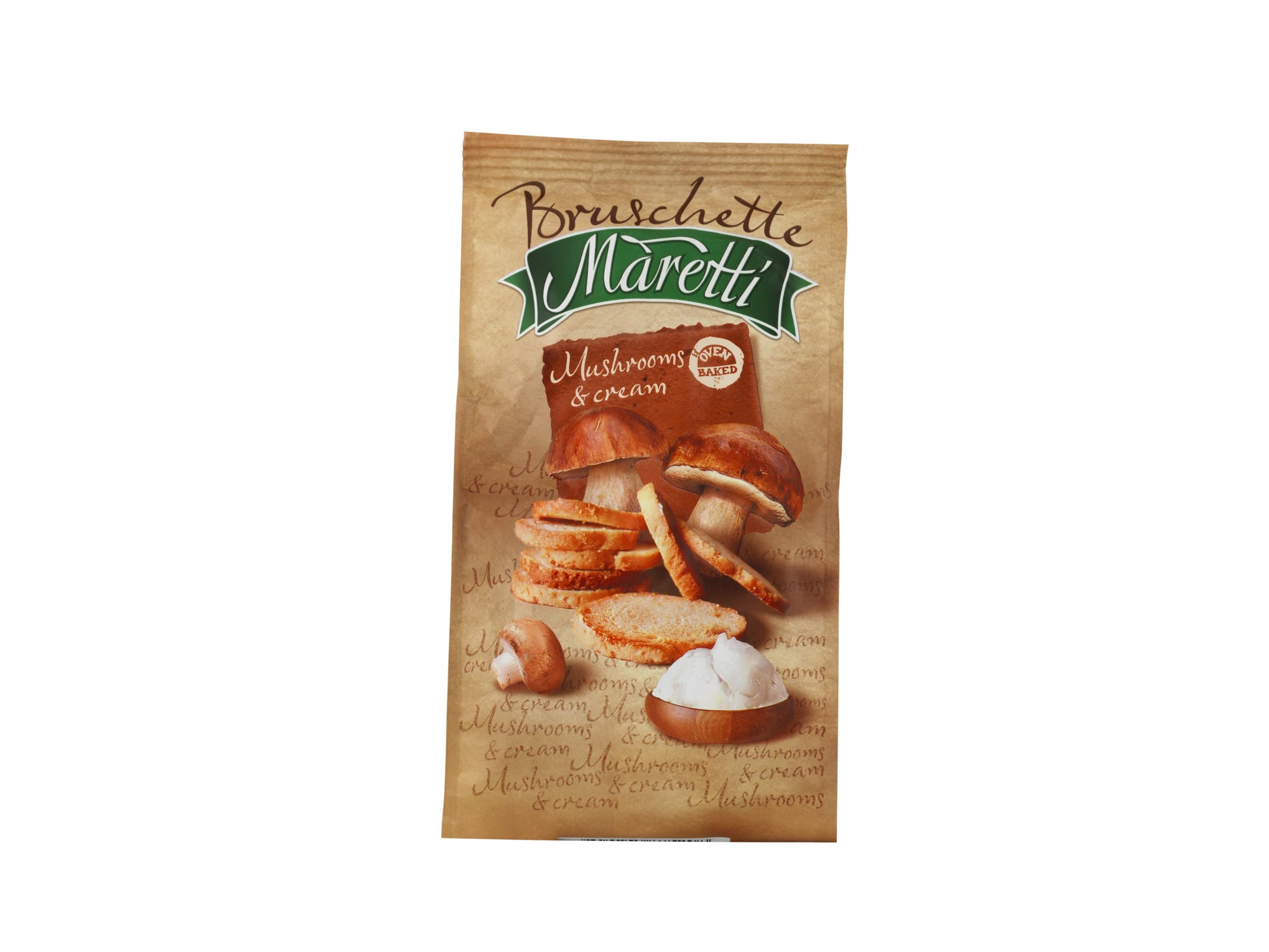 Maretti BruschetteMushrooms and Cream Baked Bread Snack 70 g (Pack of 14)