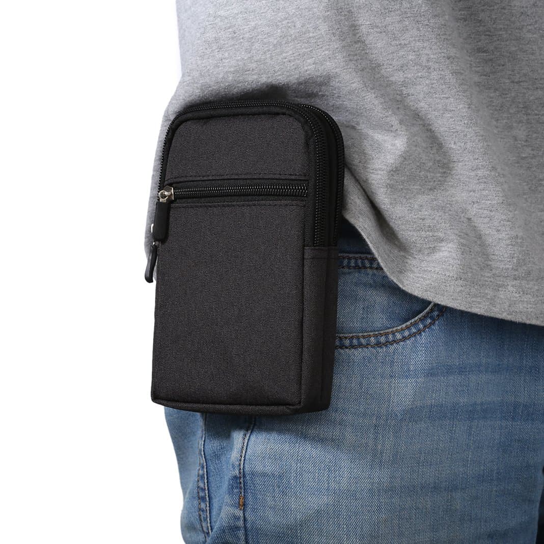 Cell Phone Bag, Moon mood® Universal 6.3 Inch Phone Bag for Men Women Large Square Denim Zipper Card Cash Cellphone Wallet Phone Pouch Waist Hook Holster for iPhone X/8 Plus/8/7 Plus/6S Plus/6 Plus