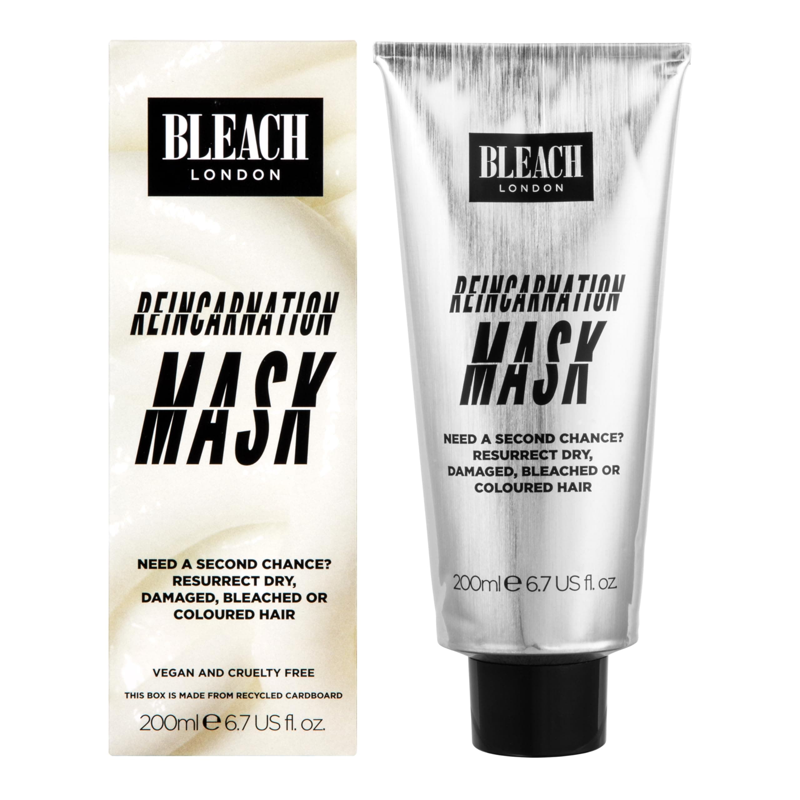 Reincarnation Mask: Bond-Restoring Protein Hair Treatment Repairs and Nourishes Dry Damaged Hair - Vegan & PETA-Approved (200ml / 6.8oz)