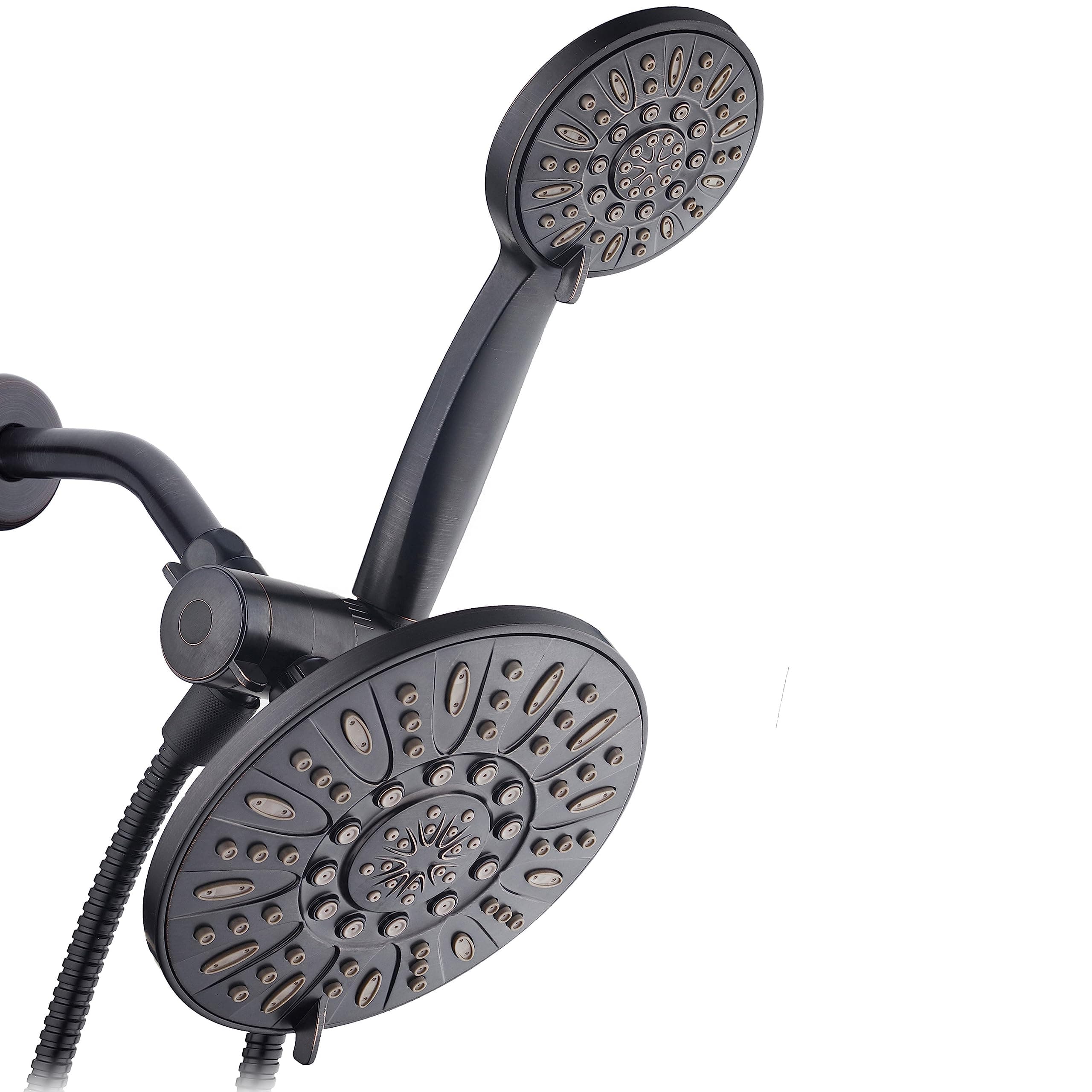 AquaDance Oil Rubbed Bronze 7" Premium High Pressure 3-Way Rainfall Combo with Extra Long 72 inch Hose – Enjoy Luxury 6-Setting Rain Showerhead and Matching Hand Held Shower Separately or Together