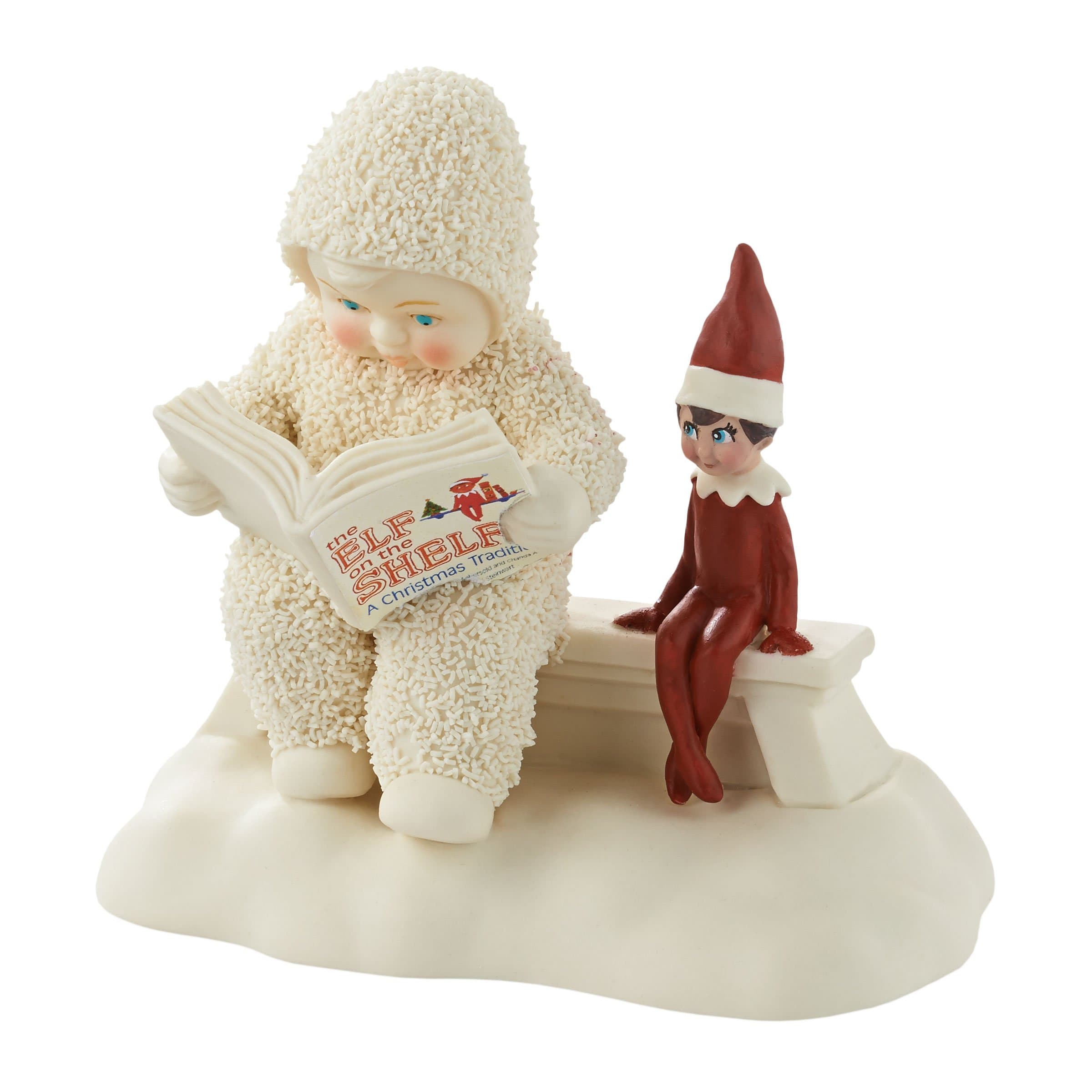 Department 56 Snowbabies “Elf on the Shelf Listens to a Story” Porcelain Figurine, 4.25”