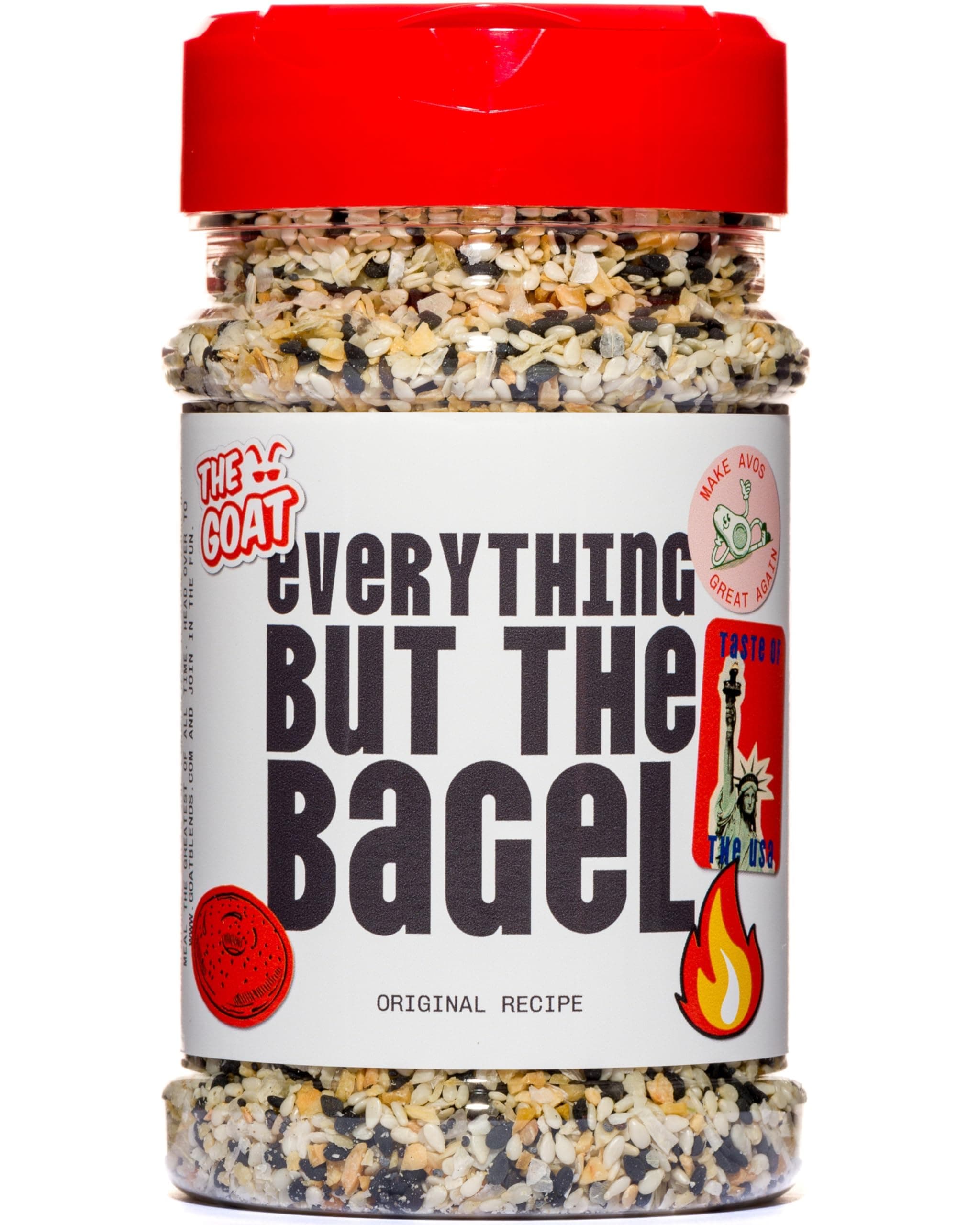 The GOAT Everything But The Bagel Seasoning Jumbo 180g Shaker - Original Recipe All Purpose Finishing Blend for Meat and Vegetables with Crunchy Sesame and Poppy Seeds, Gourmet Artisan UK Made
