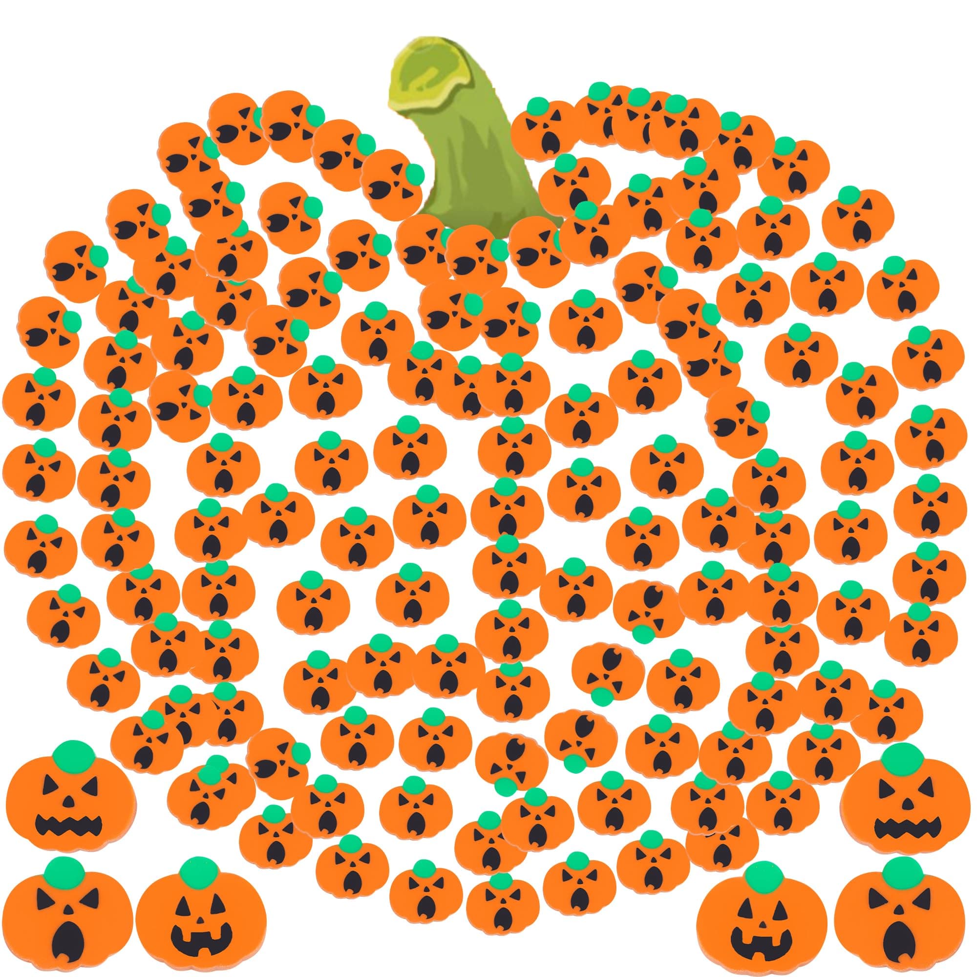 200 Pieces Halloween Erasers Mini Erasers Soft Latex Free Eraser Bulk Pencil Eraser for Classroom Rewards,Halloween Party Favors,Holiday Goody Bag Fillers (Pumpkin)