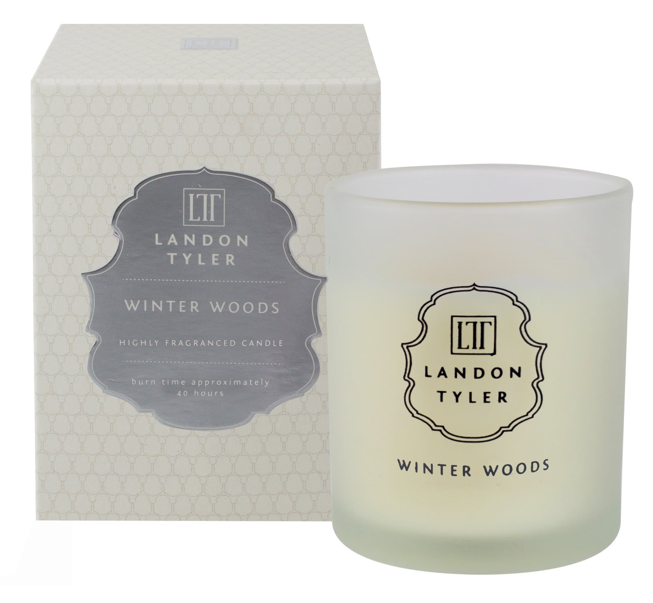 Landon Tyler Winter Woods | Scented Wick Candle Set with Fragrance Notes of Pine & Fir | Candles for Bedroom Living Room Office Bathroom & for Stress Relief | 40h Burn Time | 200g