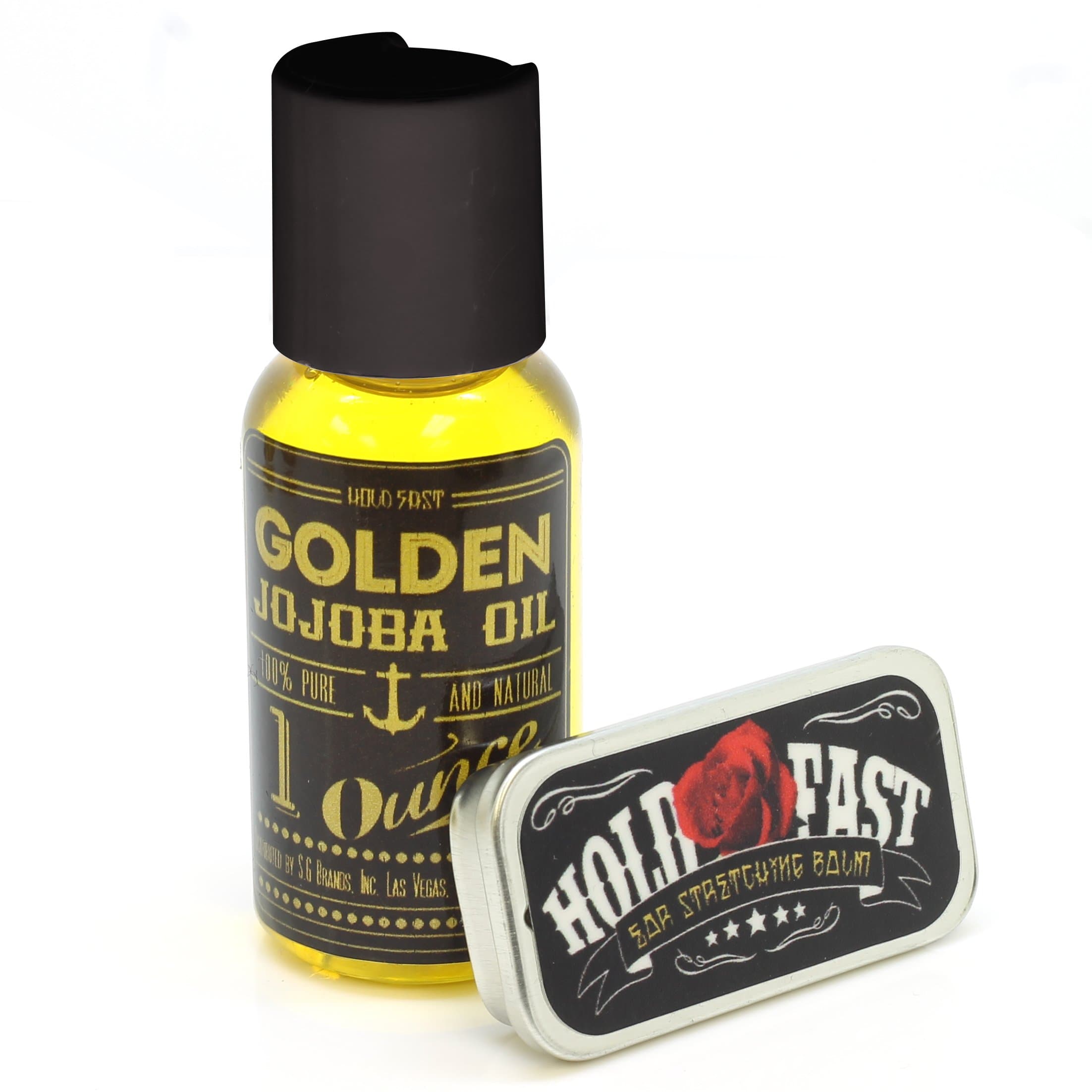 Hold Fast Ear Stretching Care Kit Includes 1 Oz Jojoba Oil and Ear Stretching Balm