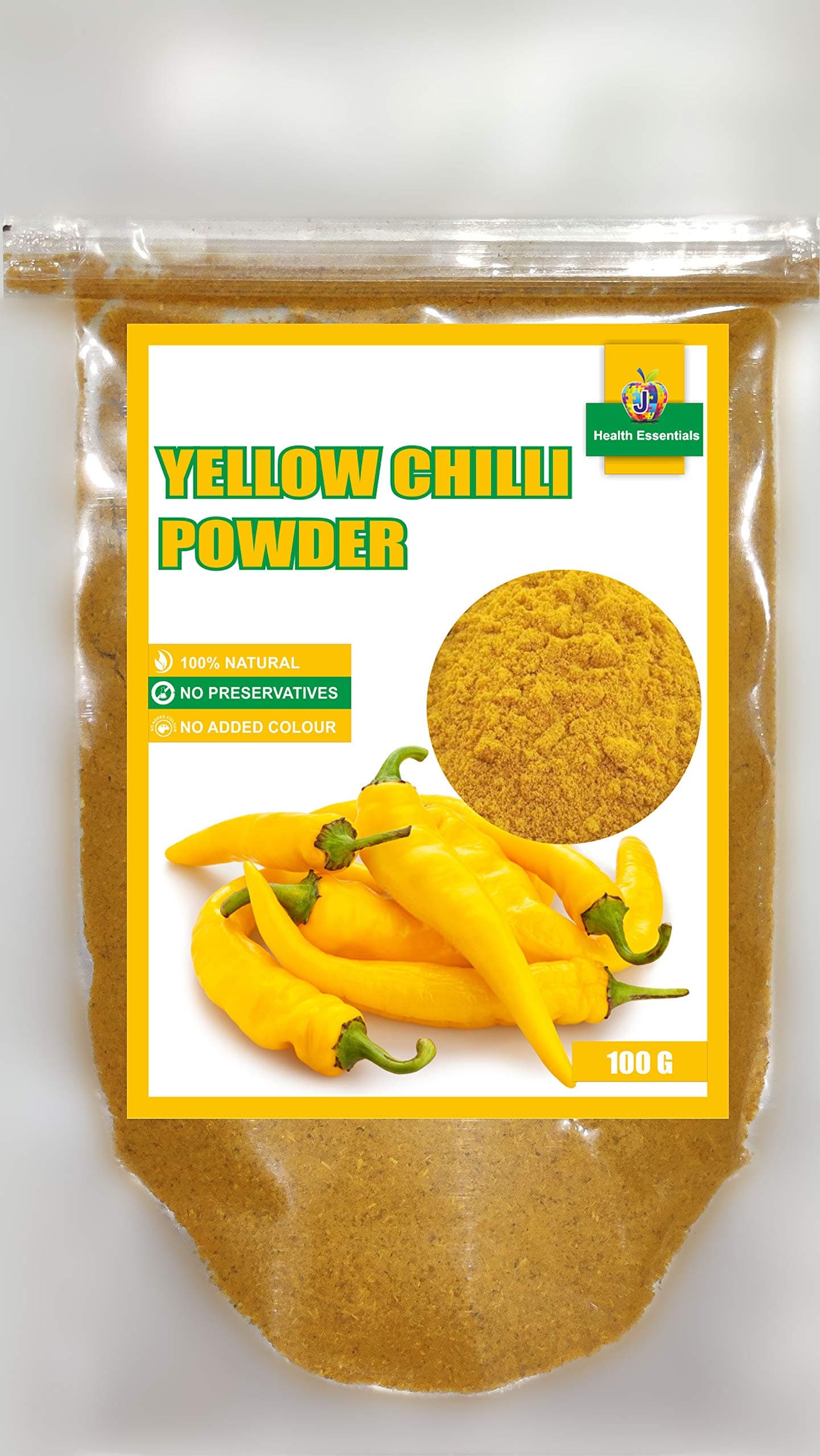 Jioo Organics Yellow Chilly Powder, Peeli Mirch Powder, 100 g