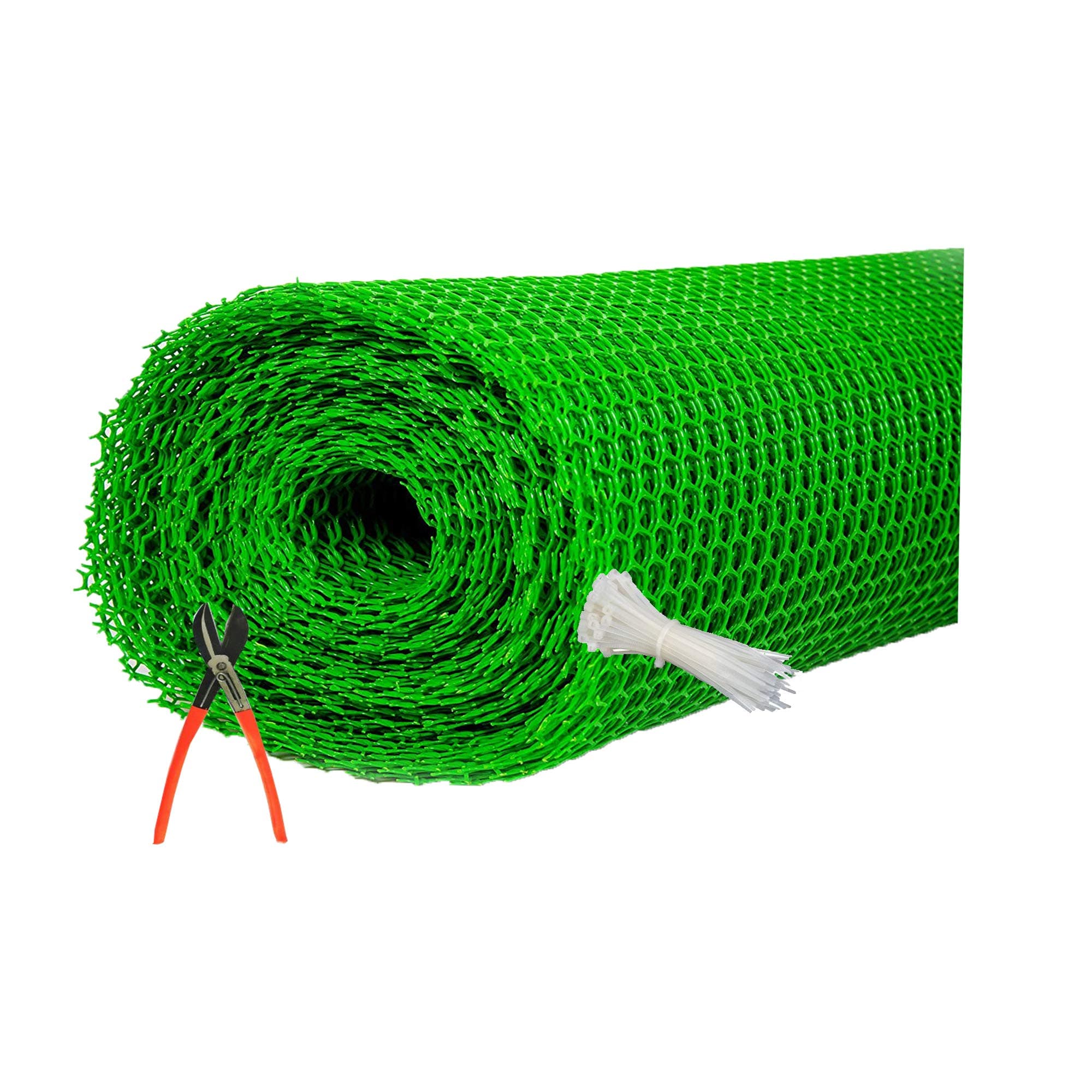 PVC Nylon Garden Fencing Net/Mesh (3.3feet/20feet) UV Stabilized Heavy 800GSM Anti Bird Net Green Color 6 Months Guarantee with Free 1 Cutter,50 PVC Tags Model NO:1