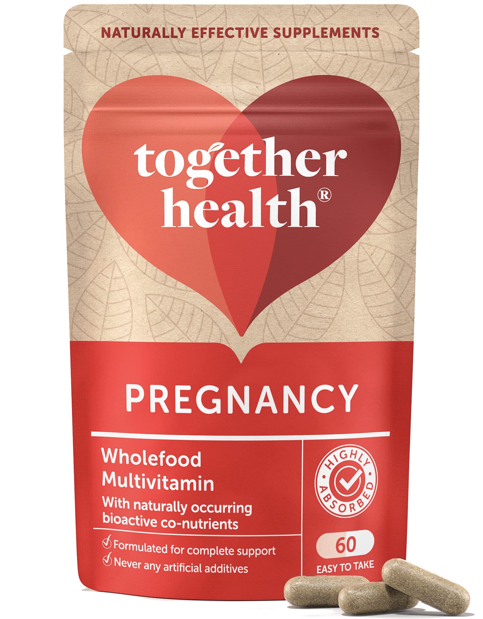Together Pregnancy Multi Vitamin and Mineral Health Recommended During Conception, Pregnancy & Breastfeeding Includes 400mcg Folic Acid Vegan Friendly Made in The UK 60 Vegecaps