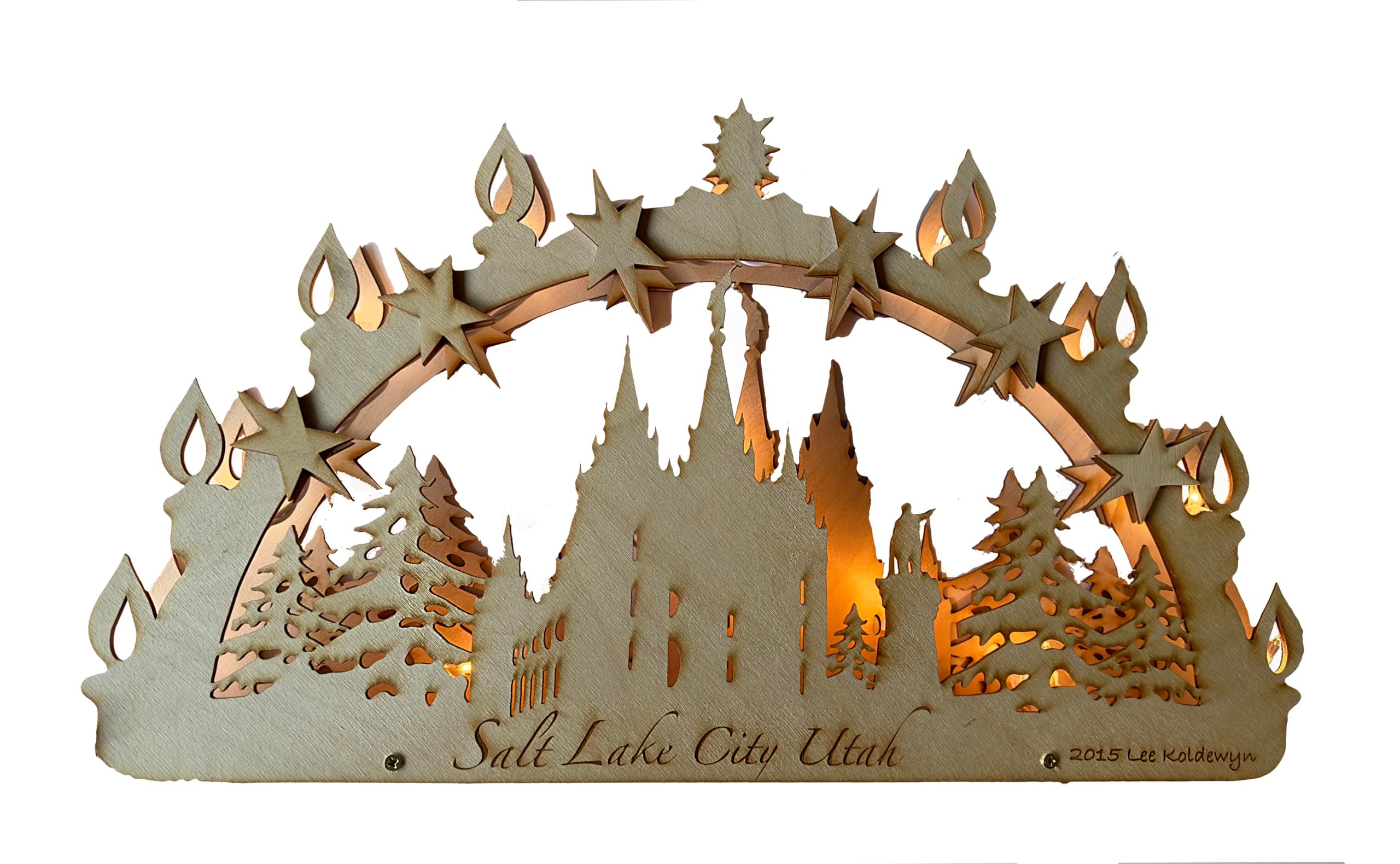Salt Lake L D S Temple Pines Lighted Candle Arch Schwibbögen