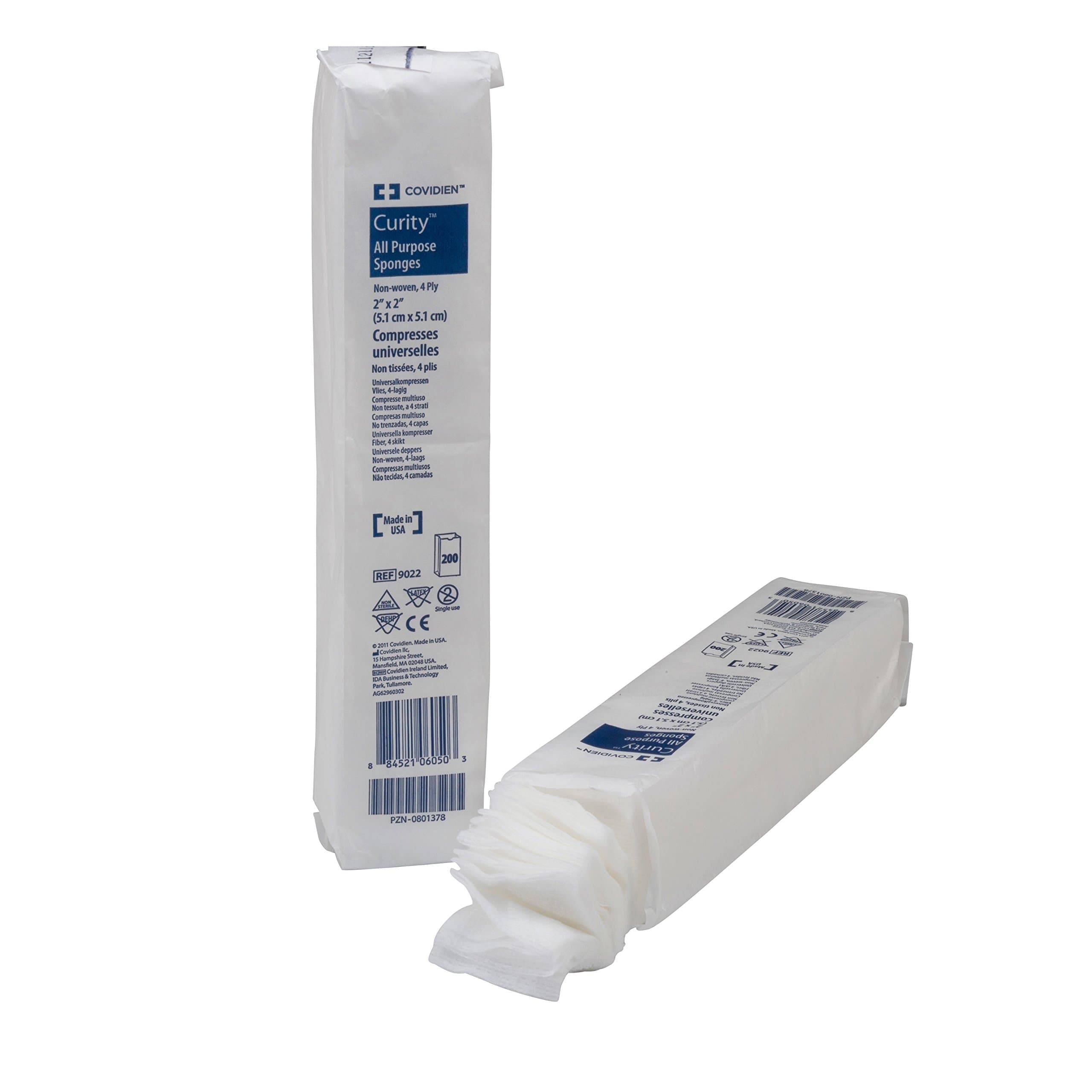 COVIDIEN9022 Curity Non-Woven All-Purpose Sponge, Non-Sterile, 2" x 2", 4-ply (Pack of 200)