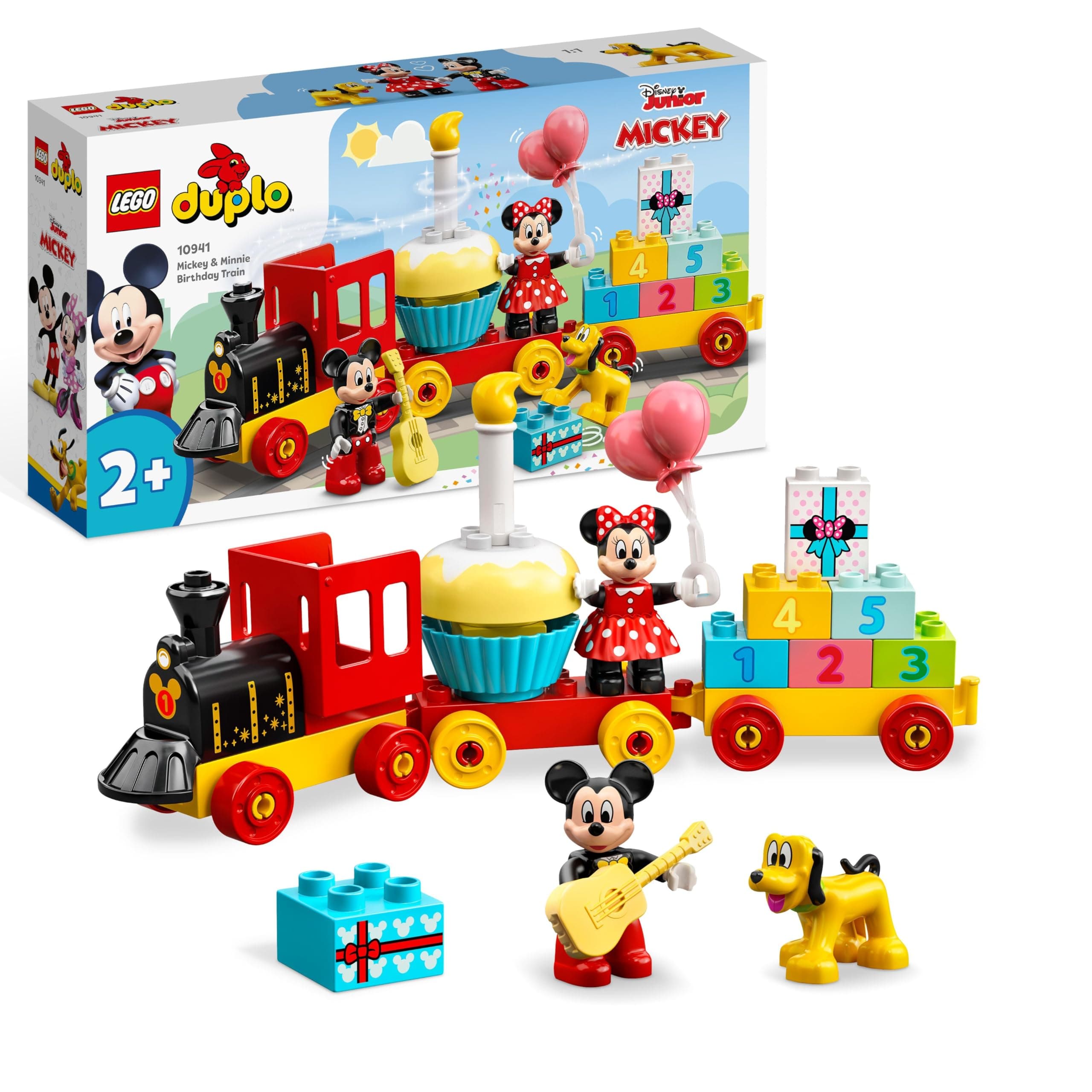 LEGO DUPLO | Disney Mickey & Minnie Birthday Train Toy for 2+ Year Old Girls & Boys - Educational Toys for Toddlers with Number Bricks & 3 Figures - Gift Idea - 10941