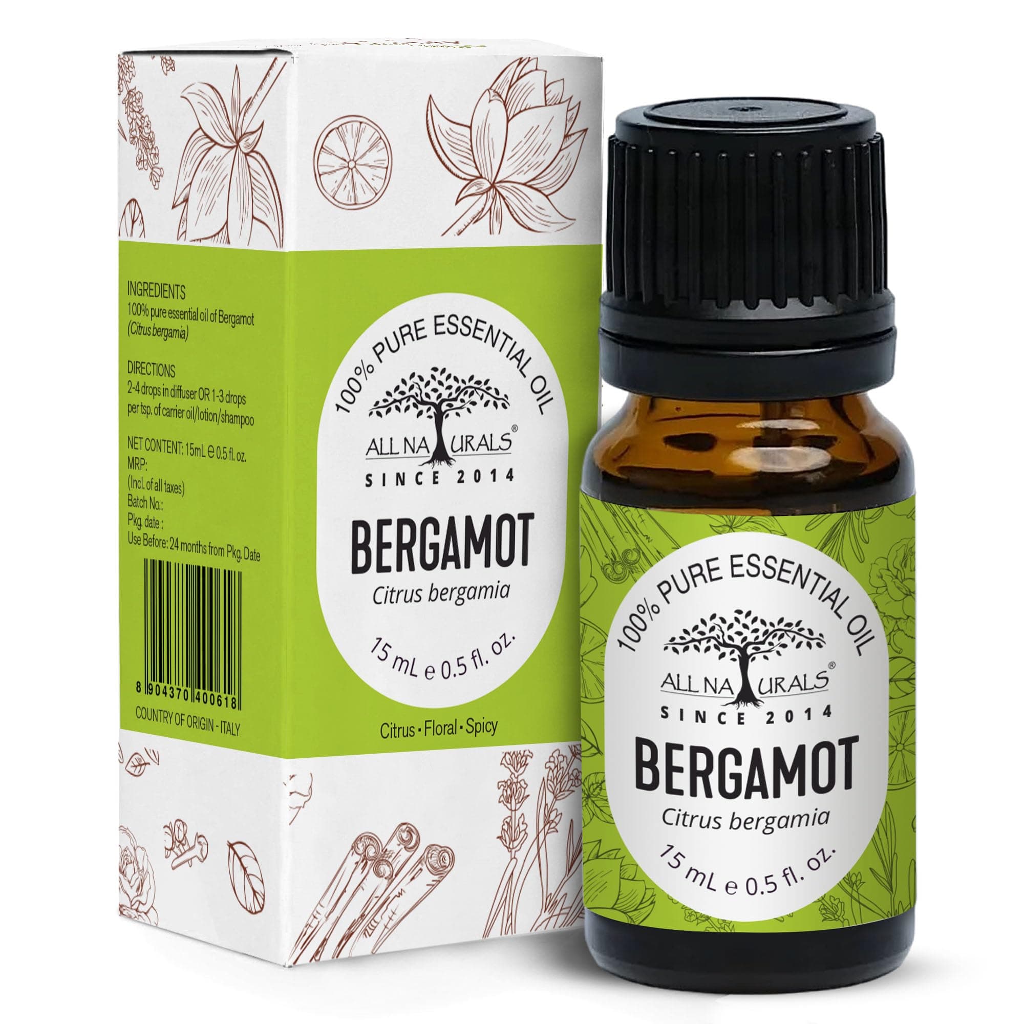 All Naturals Bergamot Essential Oil