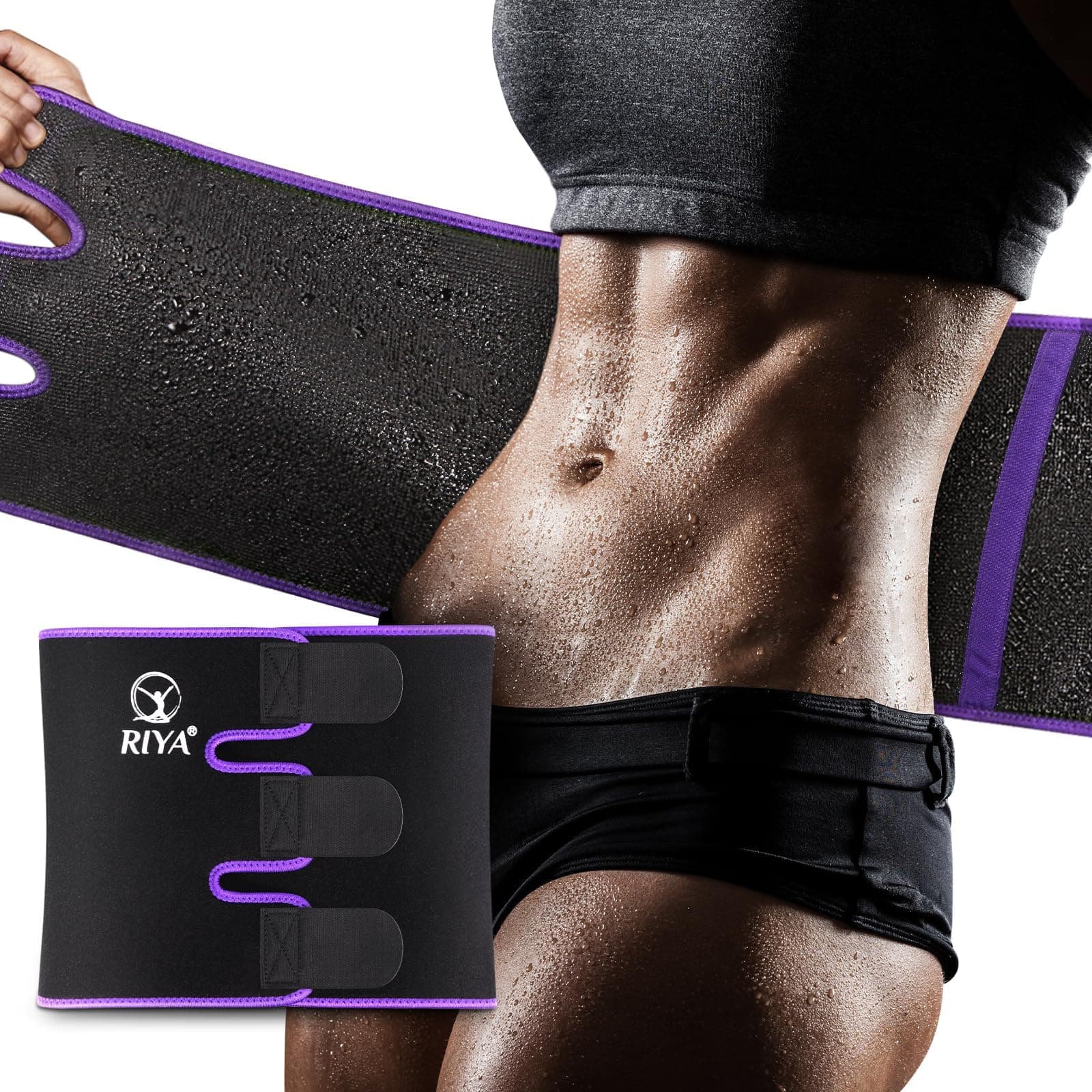 RIYA Waist Trimmer Sweat Waist Trainer Women Waist Sweat Belt Band Belly Stomach Wrap