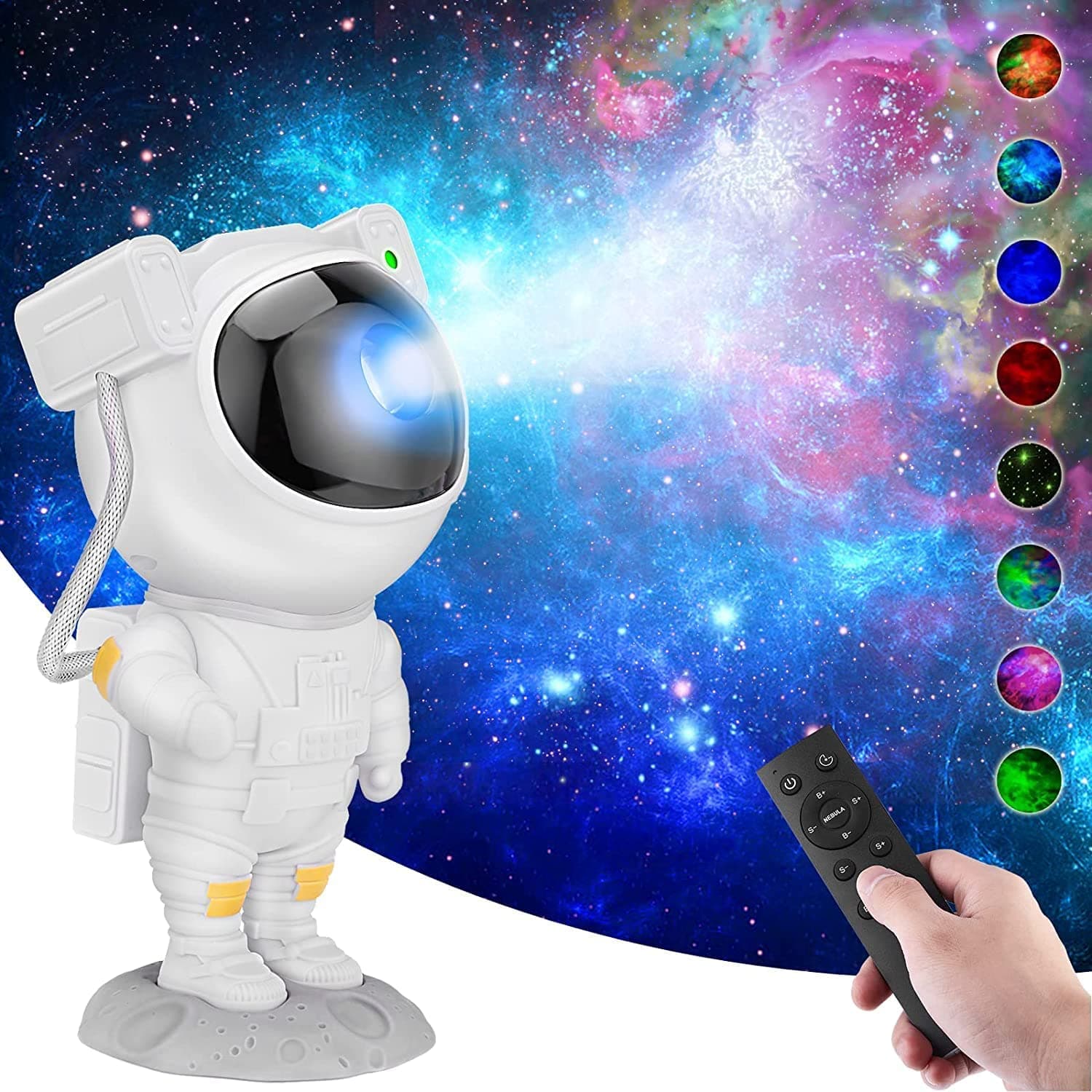 Desidiya® Astronaut Galaxy Projector Night Light – Remote Control Star Nebula Lamp for Bedroom, Kids & Adults – 360° Rotation, Timer, Space Decor Gift for Home, Party & Gaming Room (Corded Electric)