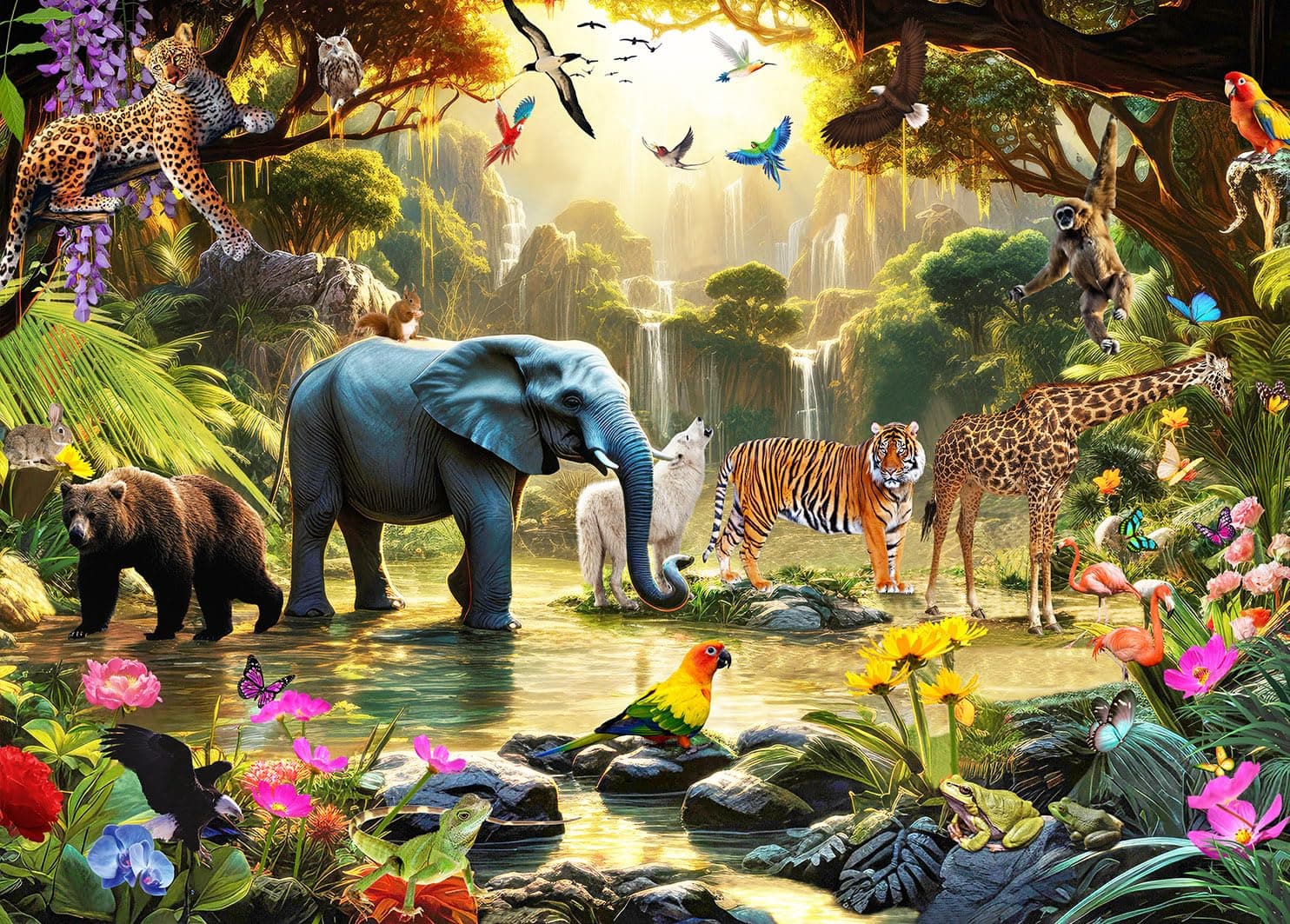 Puzzles 1000 Pieces for Adults jigsaw puzzles for adults 1000 Piece Puzzle Educational Games-Wild Animals