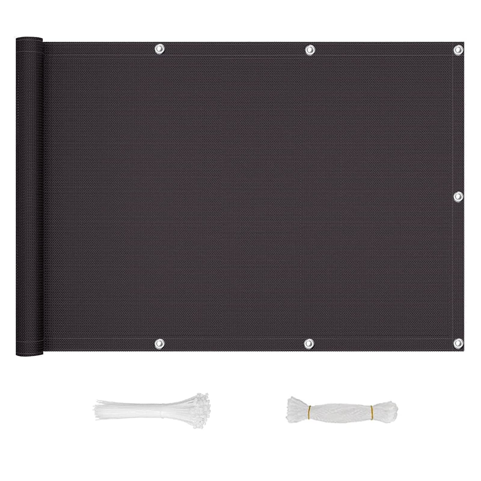 QINGLV Balcony Privacy Screen Fence Cover 150x100cm Balcony Privacy Shield Weather-Resistant Windproof Fence Privacy Screen For Patio, Fence, Backyard, Porch -Dark Gray